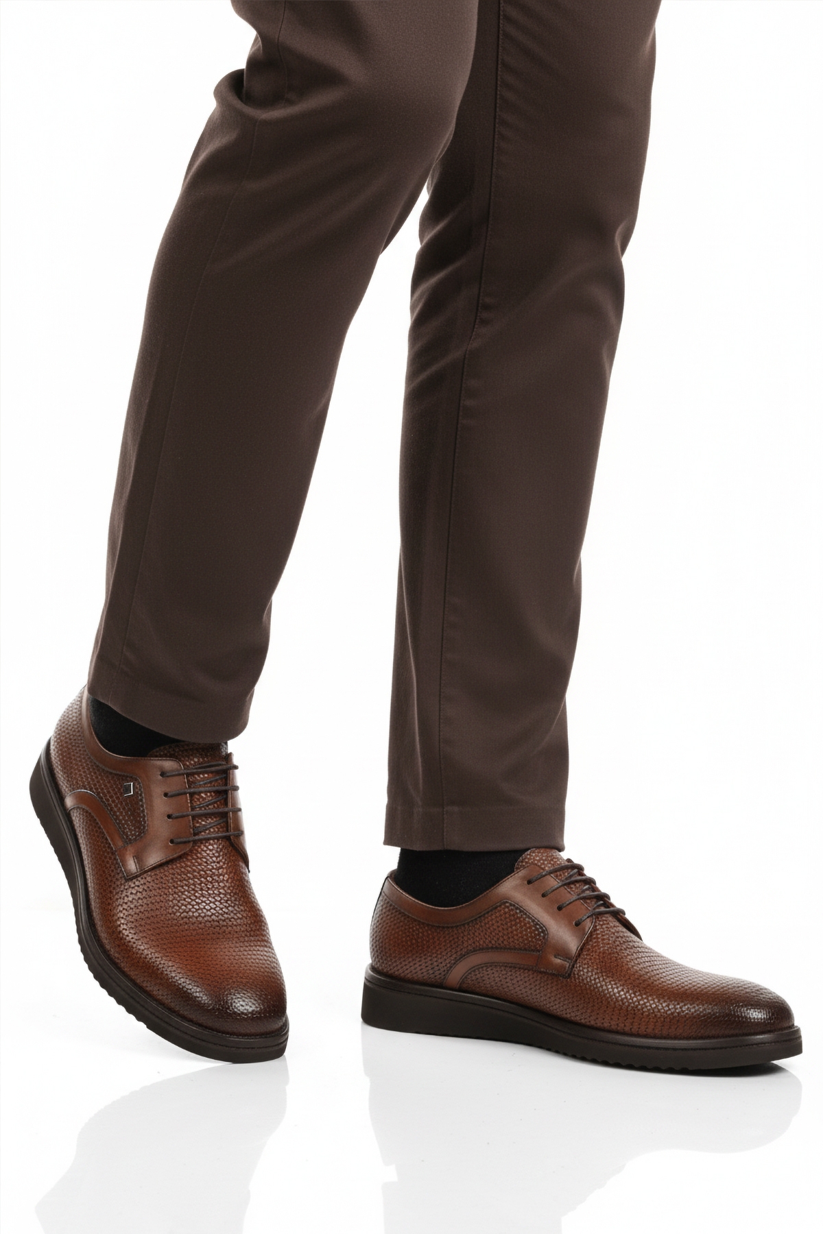 Taba Hakiki Deri Bağcıklı Erkek Klasik Ayakkabı - Görsel 2