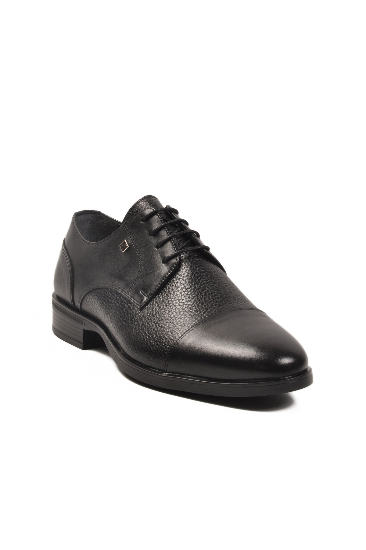 Siyah Hakiki Deri Bağcıklı Erkek Klasik Ayakkabı - Görsel 4