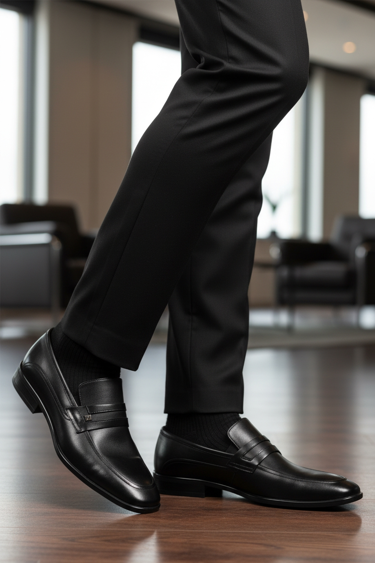 Siyah Hakiki Deri Erkek Klasik Ayakkabı - Görsel 4