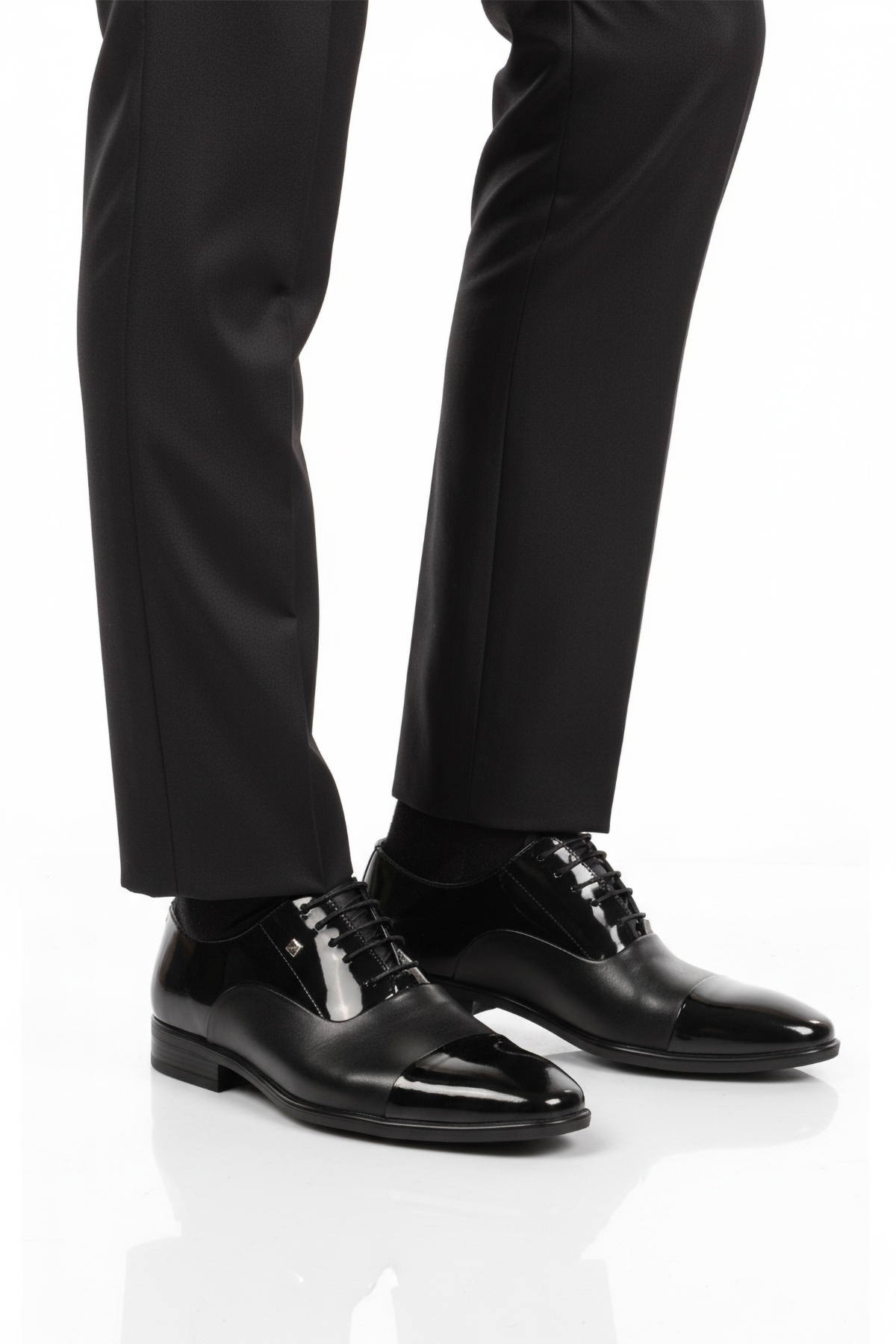 Siyah Rugan Hakiki Deri Erkek Klasik Ayakkabı - Görsel 2