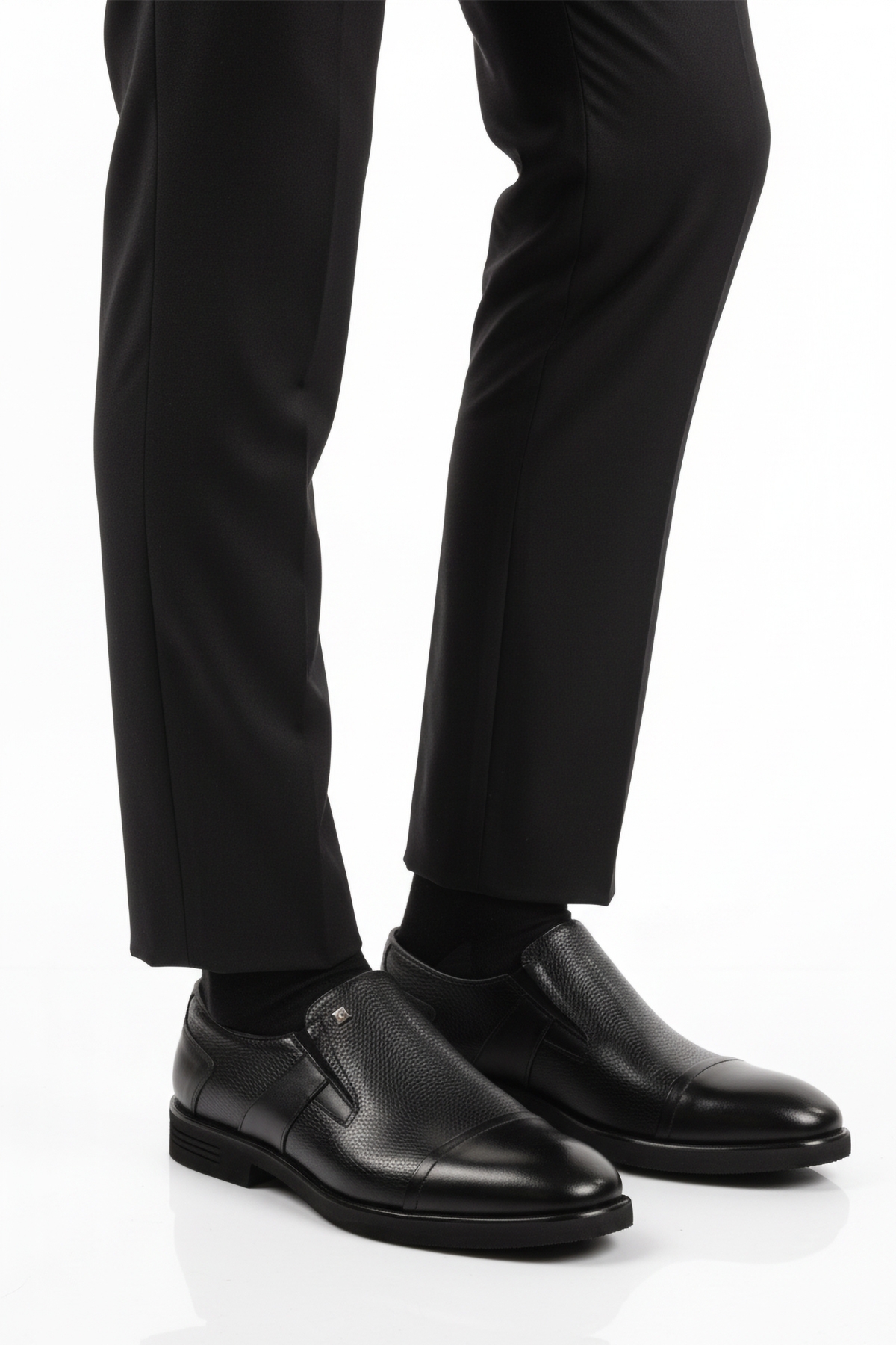 Siyah Floter Hakiki Deri Erkek Klasik Ayakkabı - Görsel 2