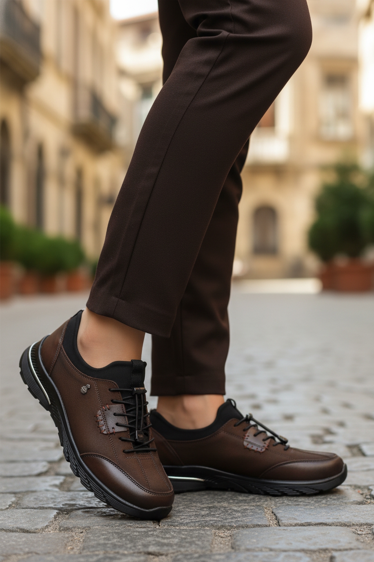 Aspor Kahve Nubuk Hakiki Deri Kadın Casual Ayakkabı - Görsel 4