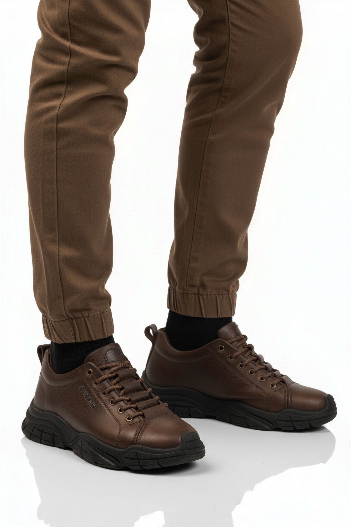 Kahve Hakiki Deri Dar Kalıp Erkek Casual Ayakkabı - Görsel 2