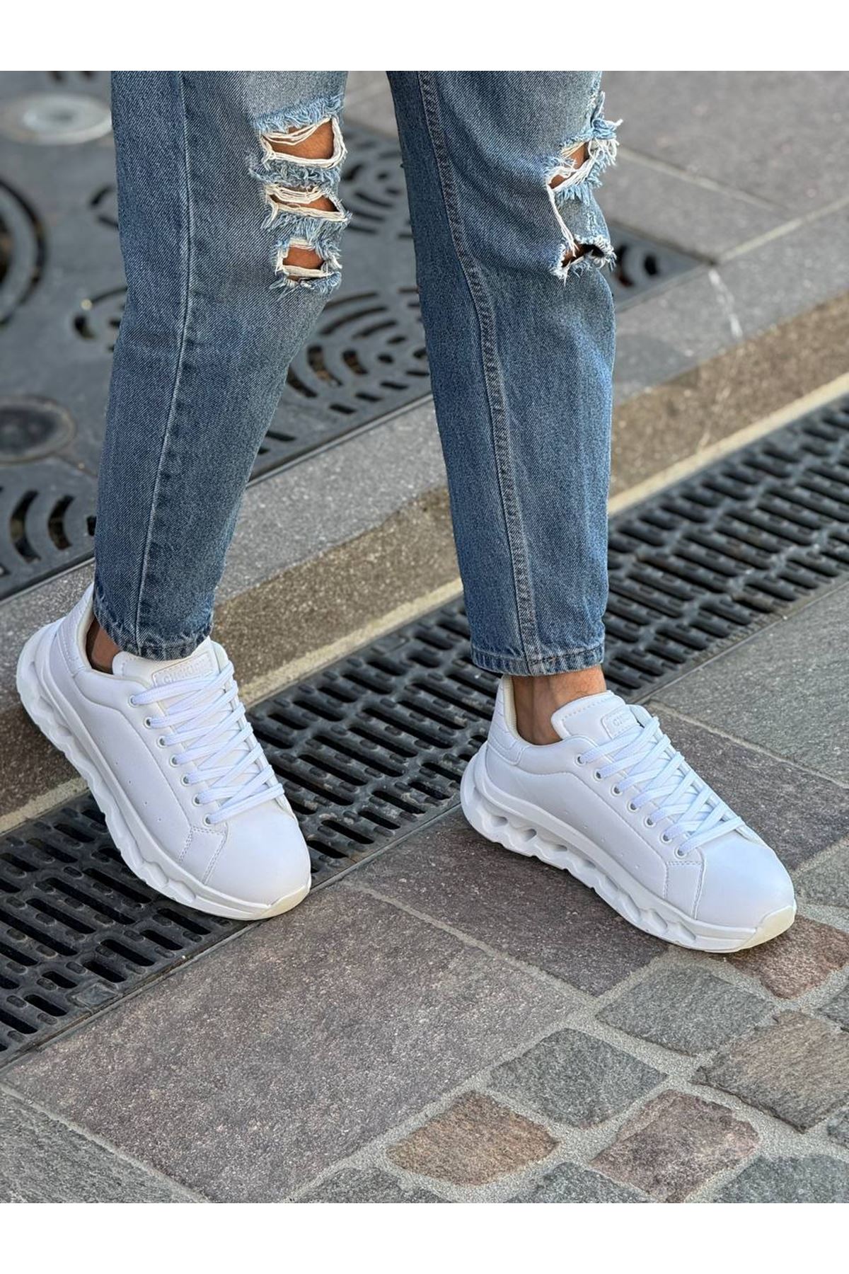 Bağcıklı Erkek Spor Ayakkabı Beyaz - Görsel 2