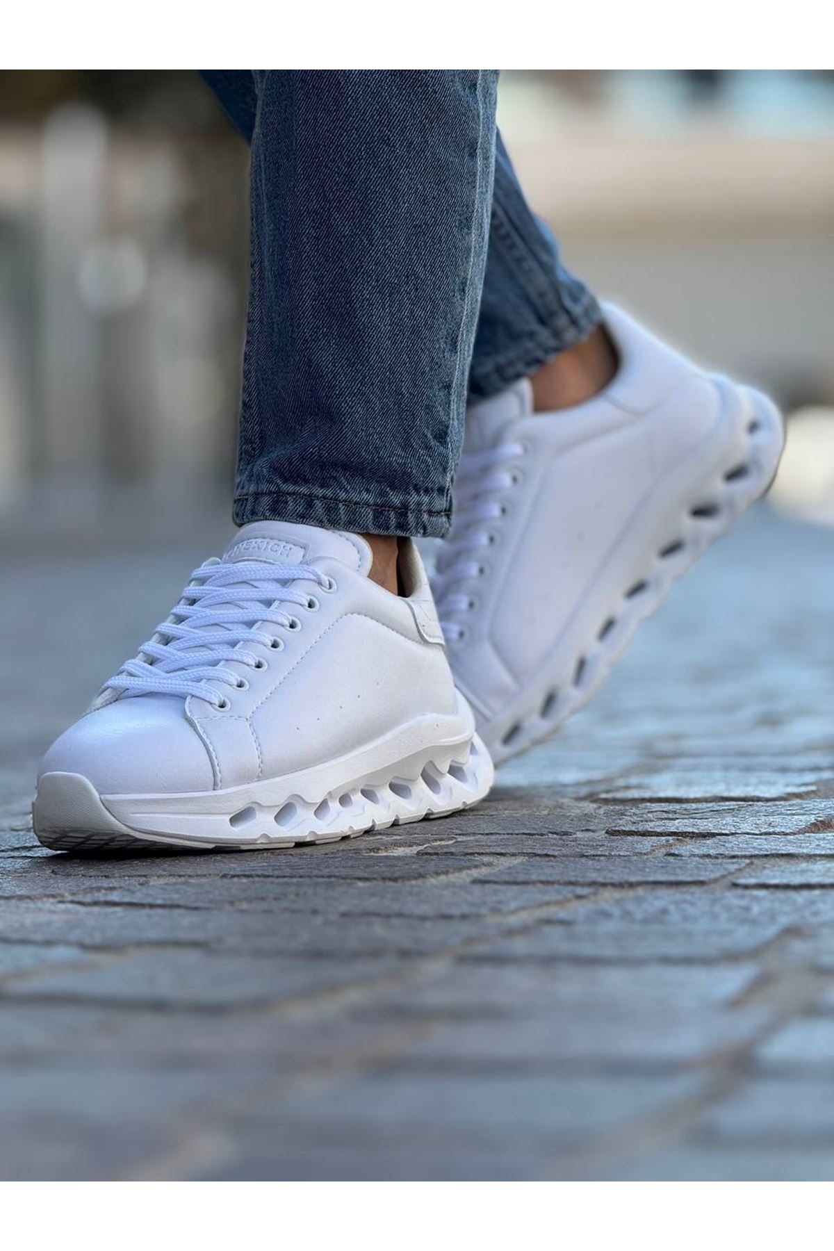 Bağcıklı Erkek Spor Ayakkabı Beyaz - Görsel 4