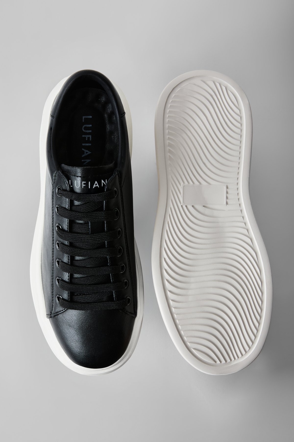 Siyah Hakiki Deri Bağcıklı Erkek Sneaker - Görsel 6