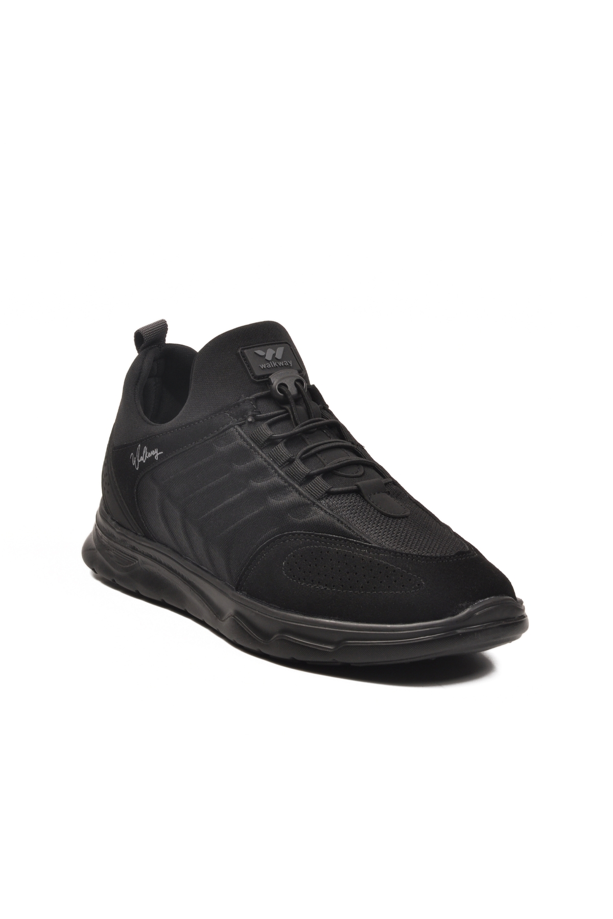 Siyah Lastik Bağcıklı Erkek Spor Ayakkabı - Görsel 3