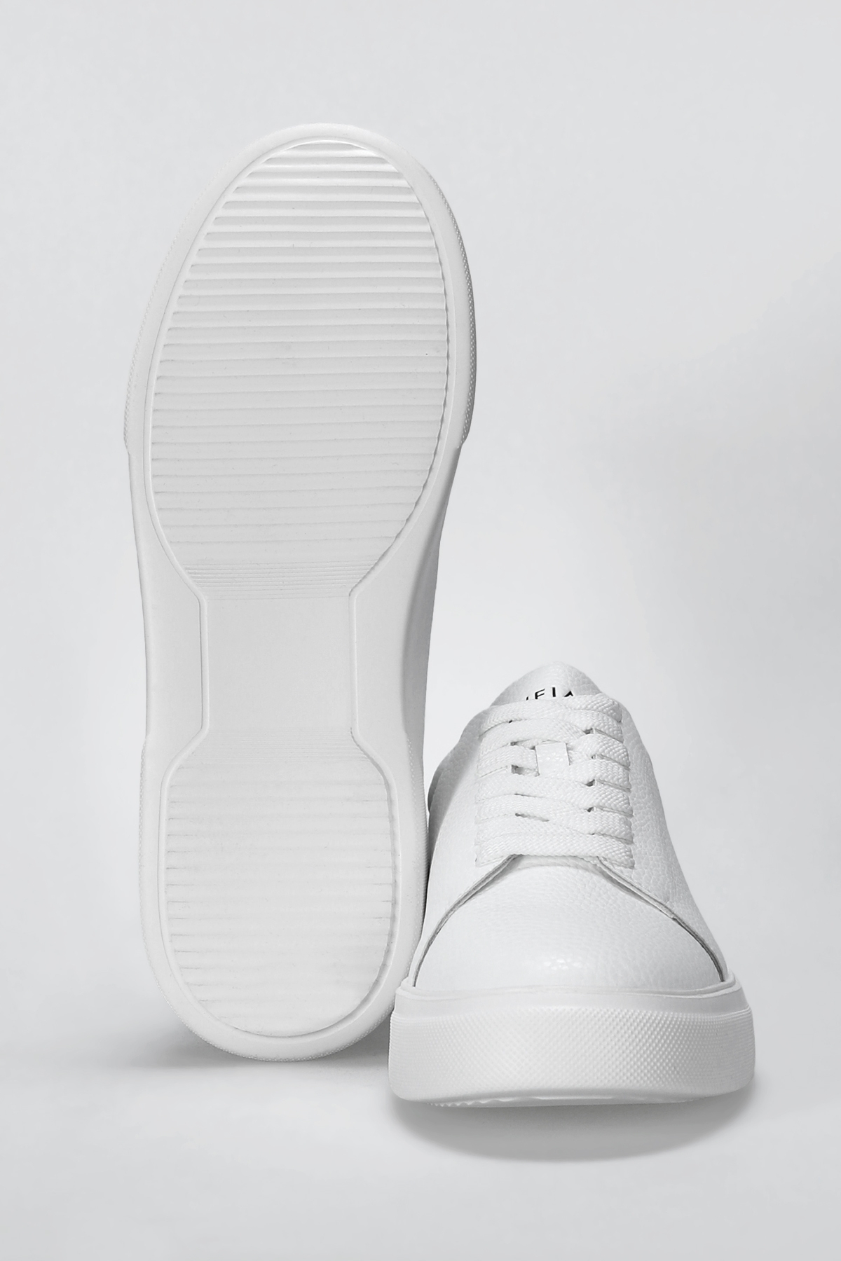 Beyaz Hakiki Deri Bağcıklı Erkek Sneaker - Görsel 7