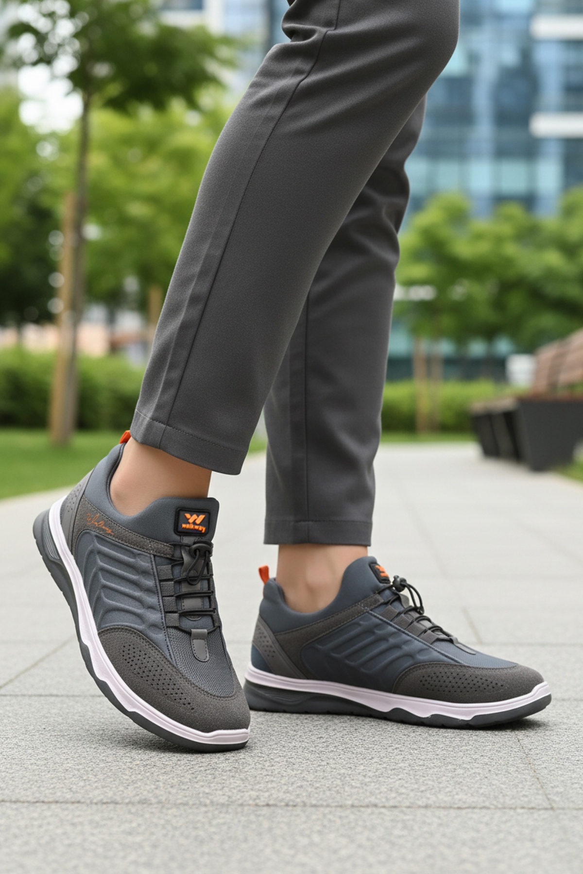 Füme Lastik Bağcıklı Erkek Spor Ayakkabı - Görsel 4