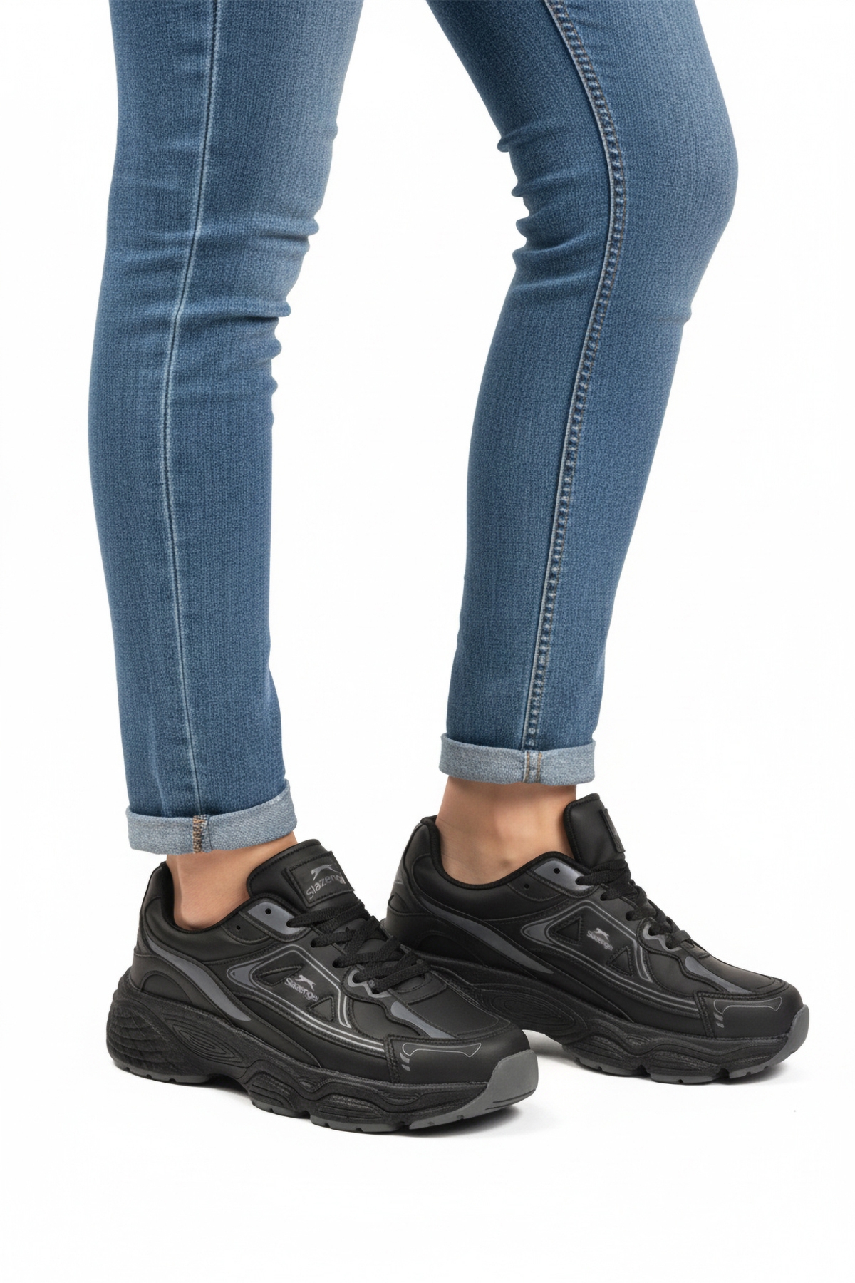 Siyah Bağcıklı Unisex Spor Ayakkabı - Görsel 2