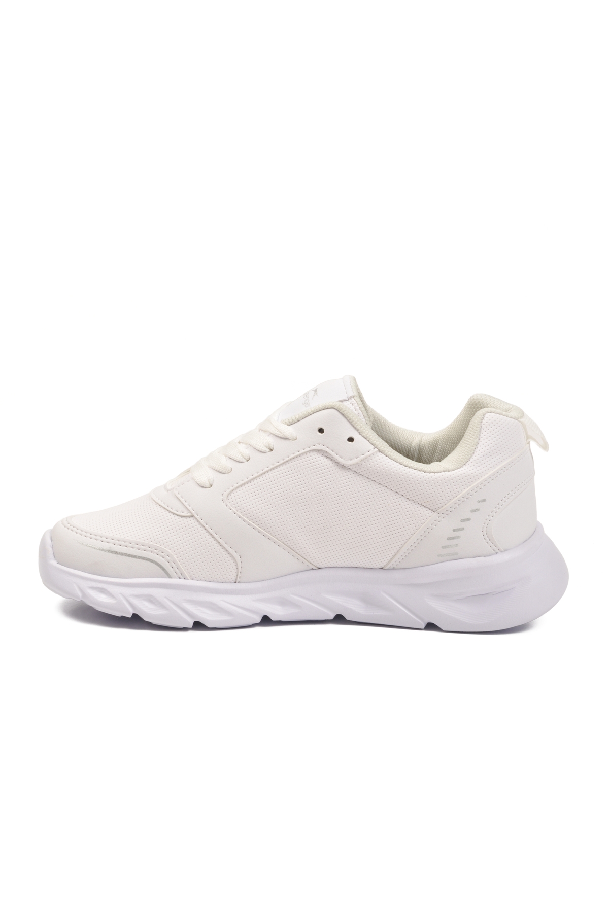 Beyaz Bağcıklı Cilt Unisex Spor Ayakkabı - Görsel 5