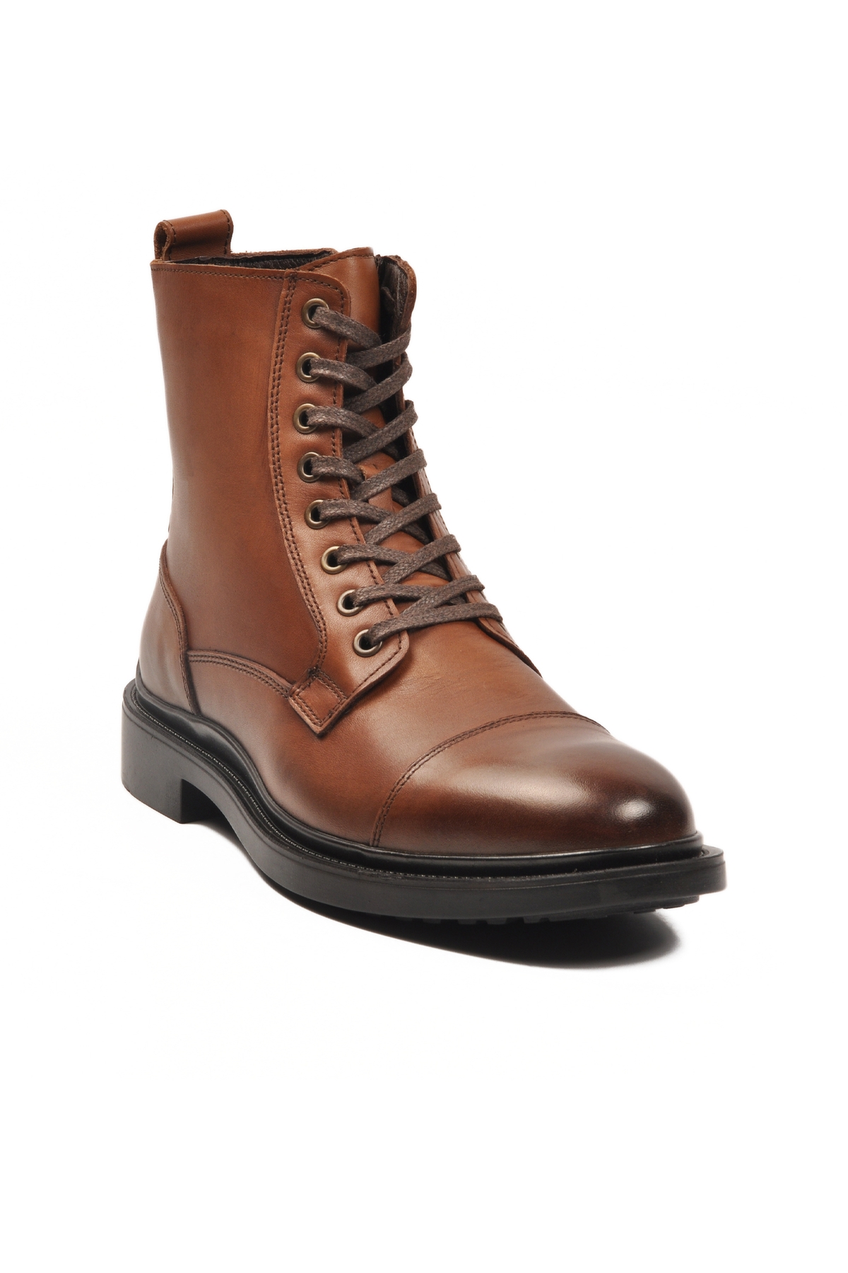 Aspor Taba Hakiki Deri Polarlı Fermuarlı Erkek Klasik Bot - Görsel 4