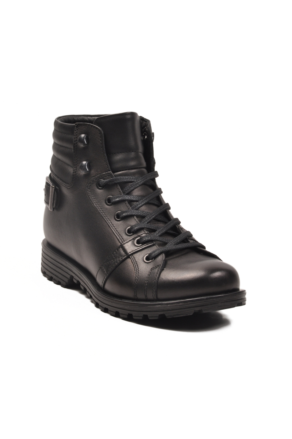 Aspor Siyah Hakiki Deri Kürklü Fermuarlı Erkek Klasik Bot - Görsel 4