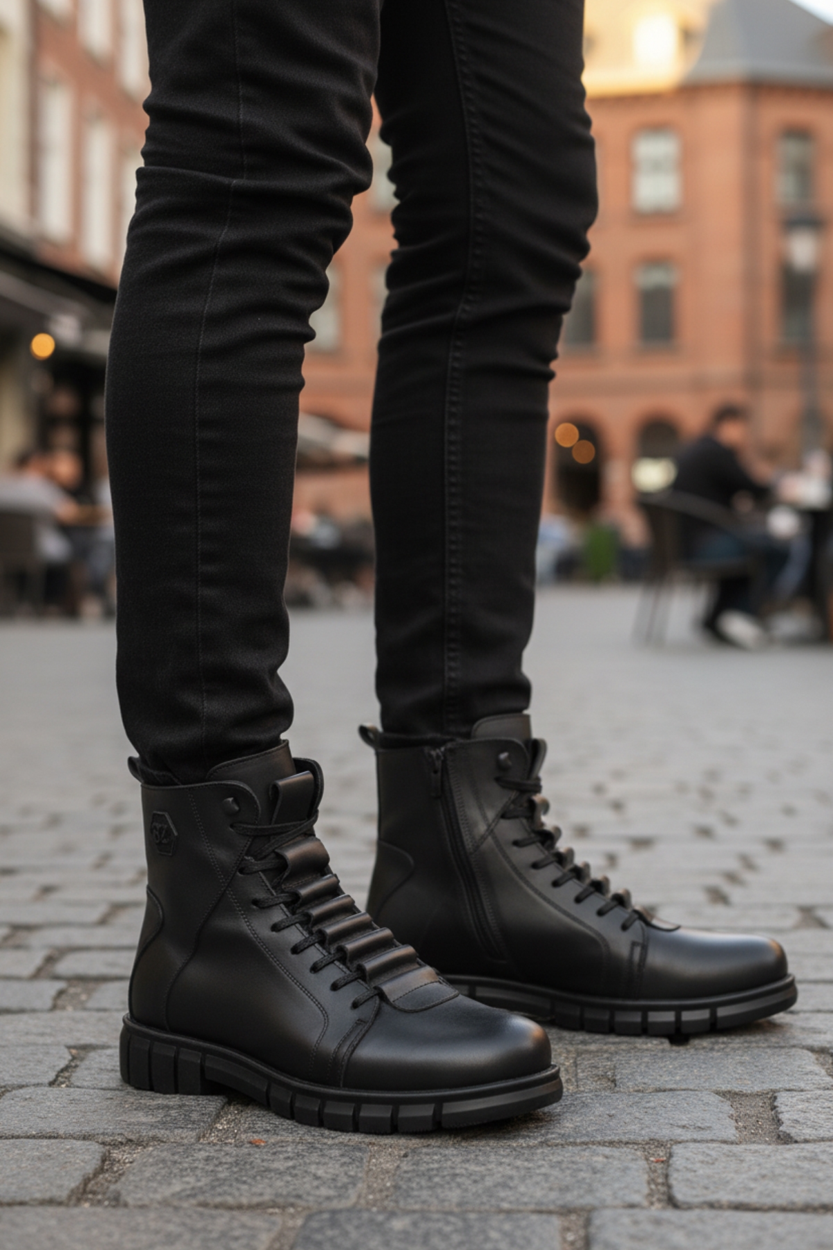 Aspor Siyah Hakiki Deri Kürklü Erkek Klasik Bot - Görsel 4