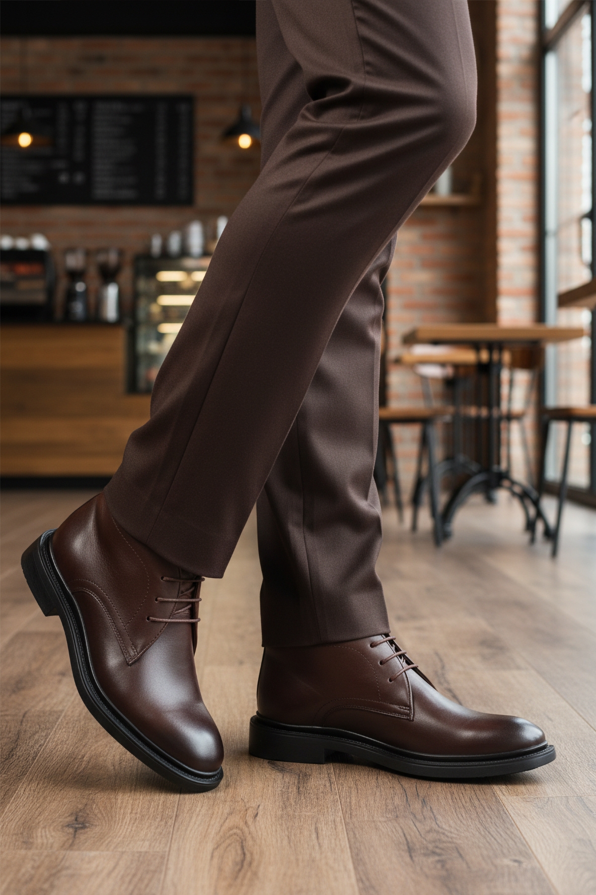 Aspor Kahverengi Bağcıklı Hakiki Deri Erkek Klasik Bot - Görsel 4