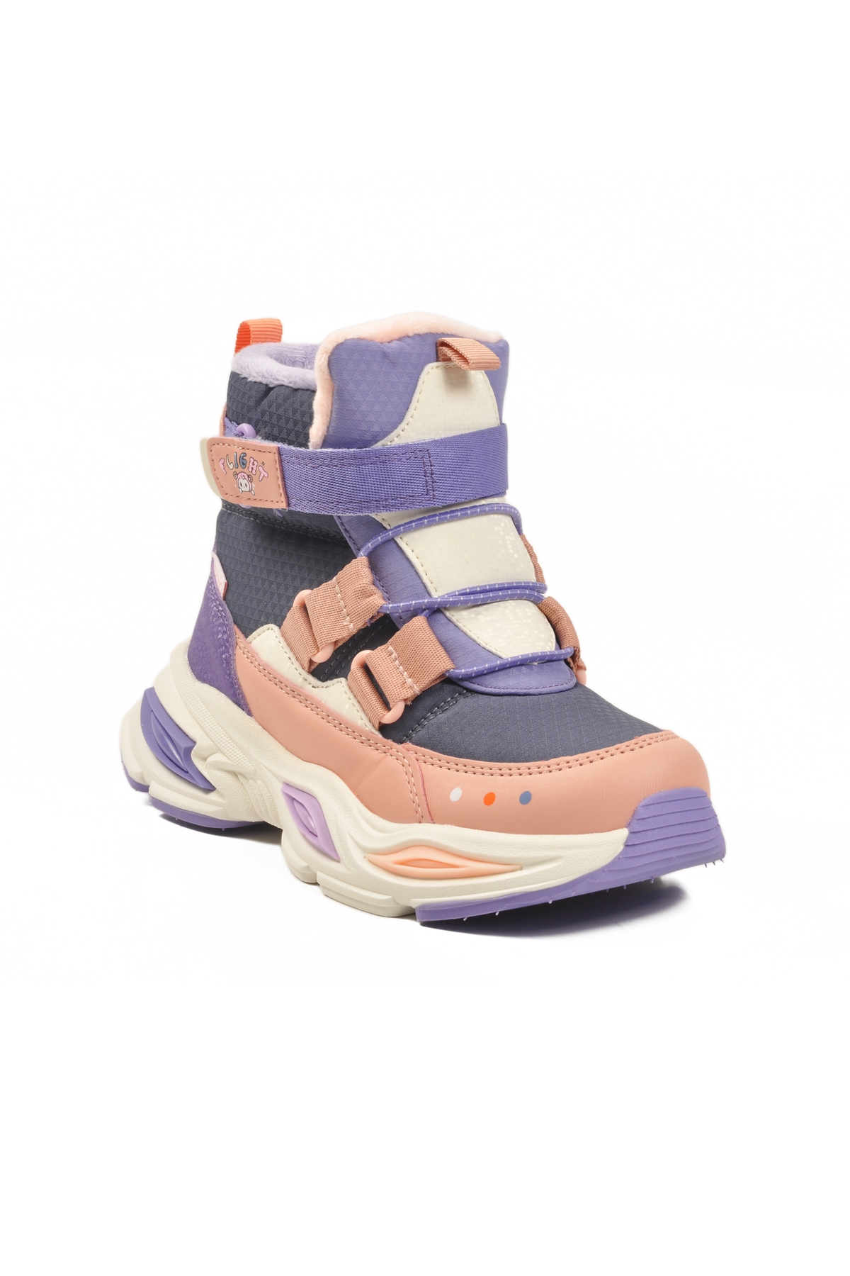 Pudra Cırtlı İçi Polarlı Kız Çocuk Sneaker Bot - Görsel 4