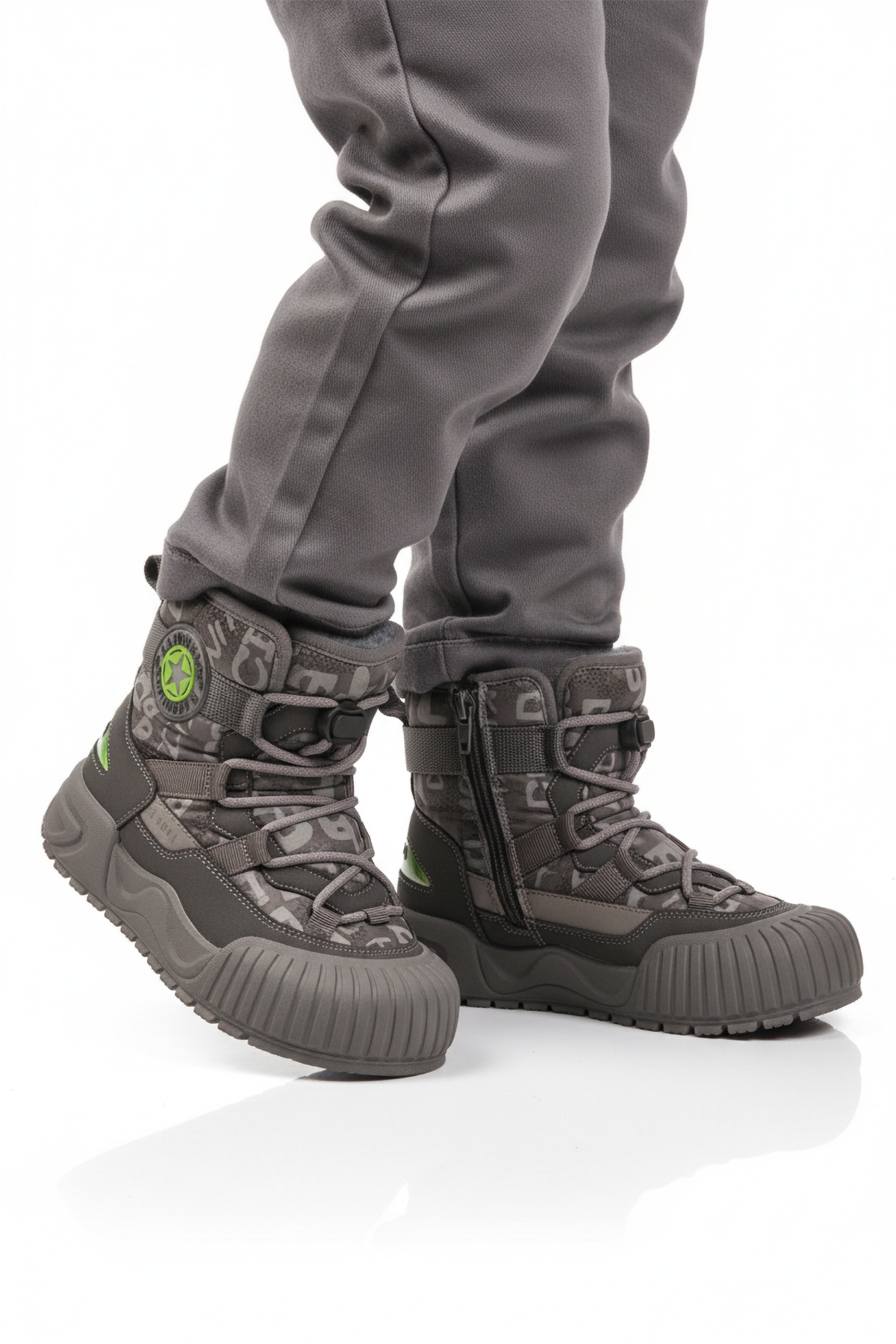 Gri İçi Kürklü Soğuğa Dirençli Kaymaz Erkek Çocuk Bot 22664 P - Görsel 2