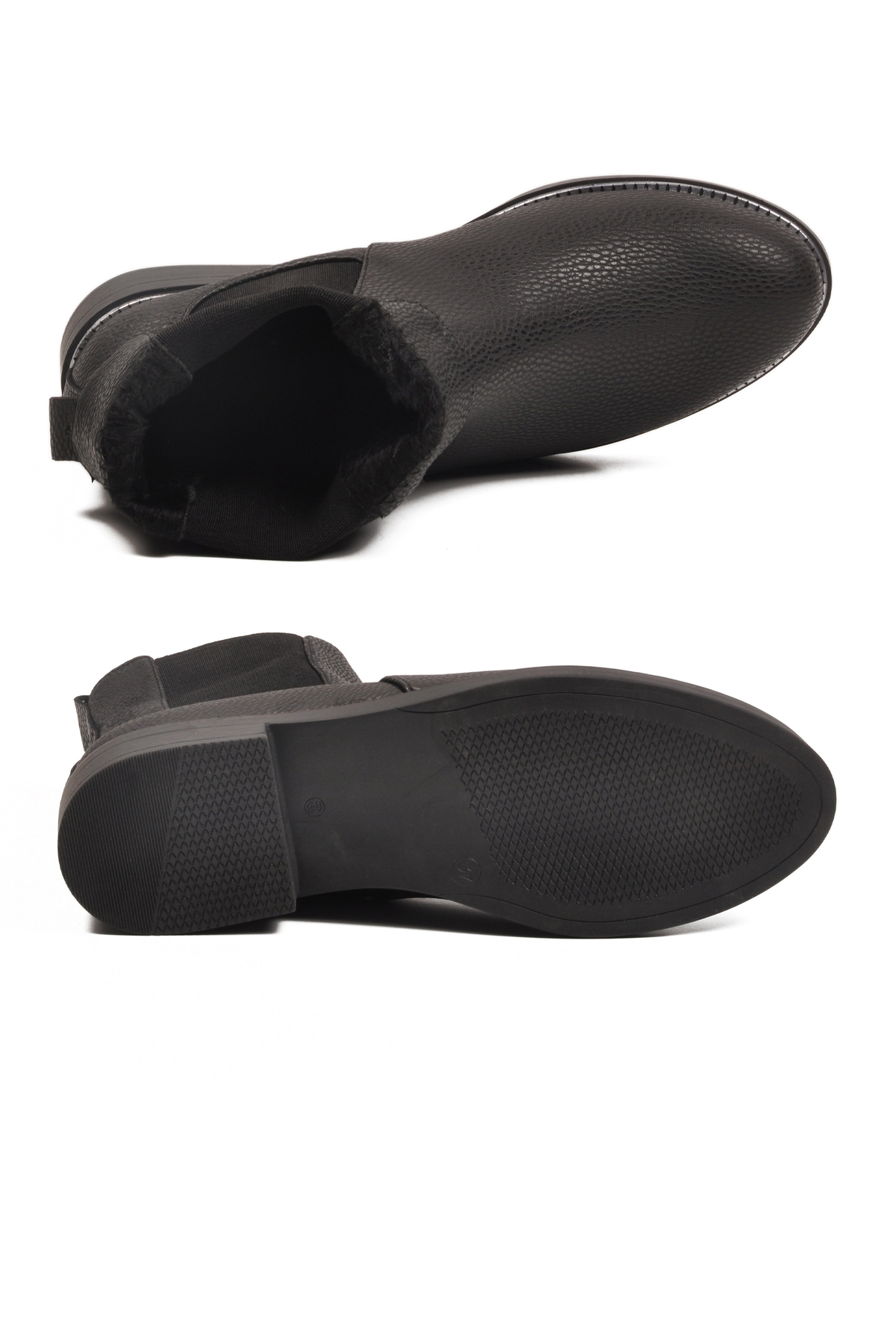 Siyah Floter Kürklü Kadın Chelsea Bot - Görsel 6