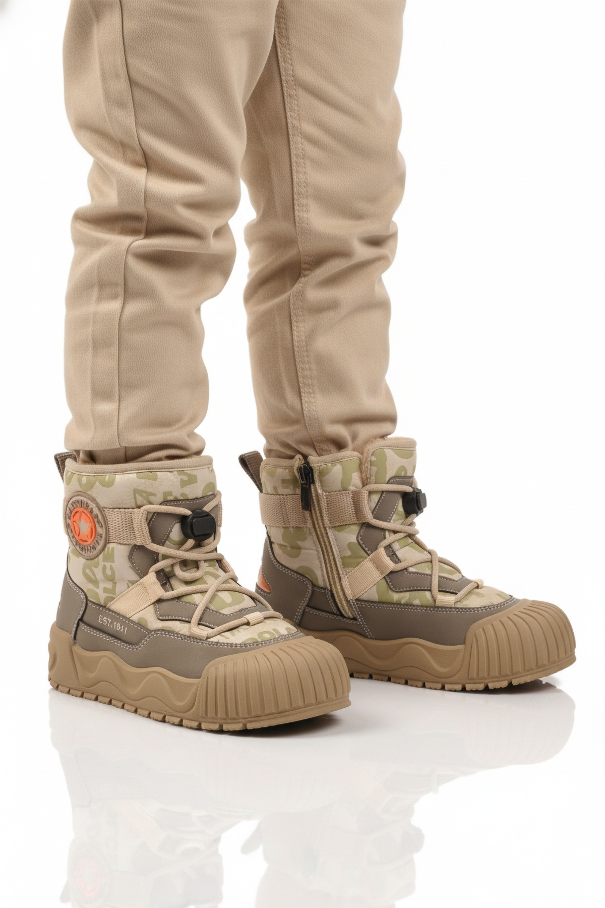 Bej İçi Kürklü Soğuğa Dirençli Kaymaz Taban Erkek Çocuk Bot 22665 F - Görsel 2