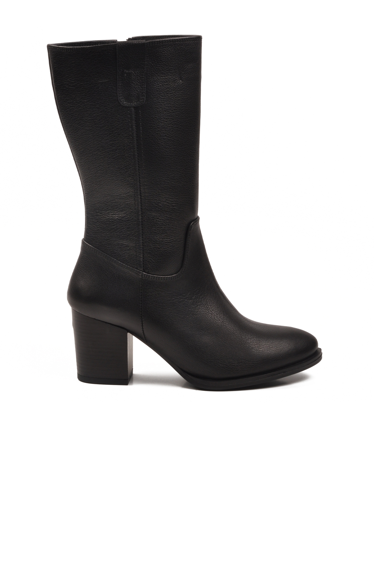 Siyah Hakiki Deri Fermuarlı Polarlı Kadın Çizme 86620-1 Z - Görsel 3