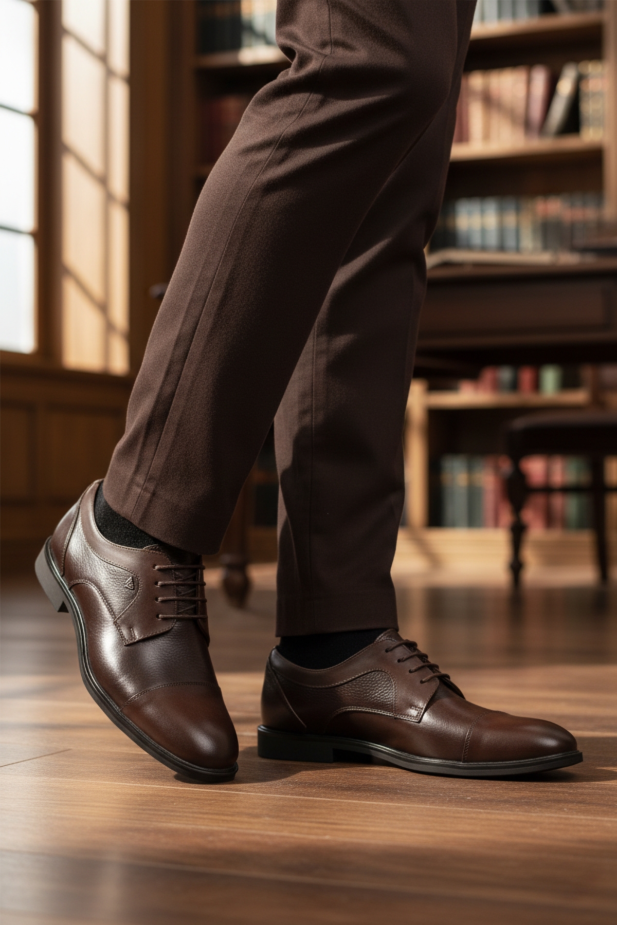 Kahve Hakiki Deri Erkek Klasik Ayakkabı 2499 M - Görsel 4