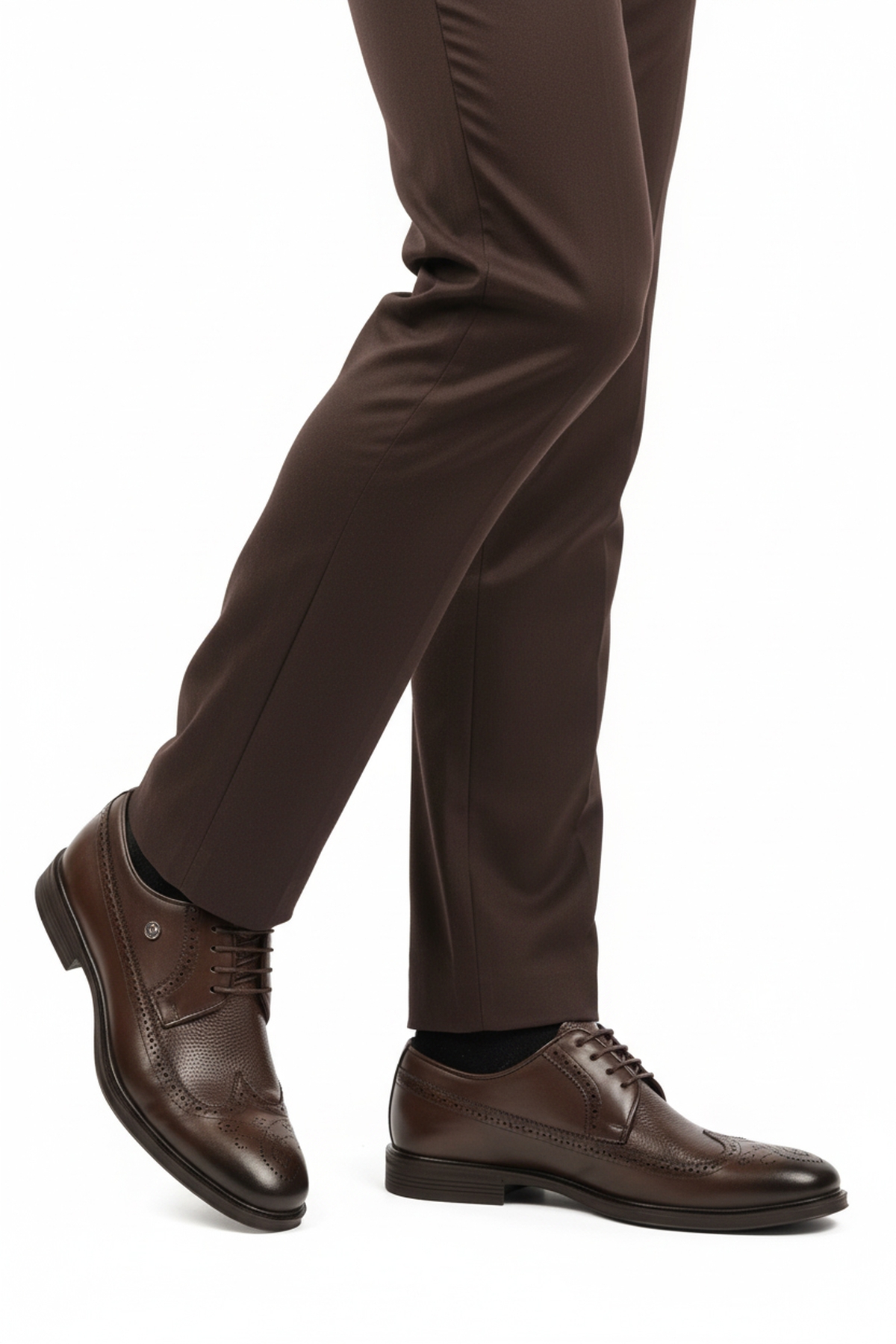Kahverengi Hakiki Deri Erkek Klasik Ayakkabı 1571116 M - Görsel 2