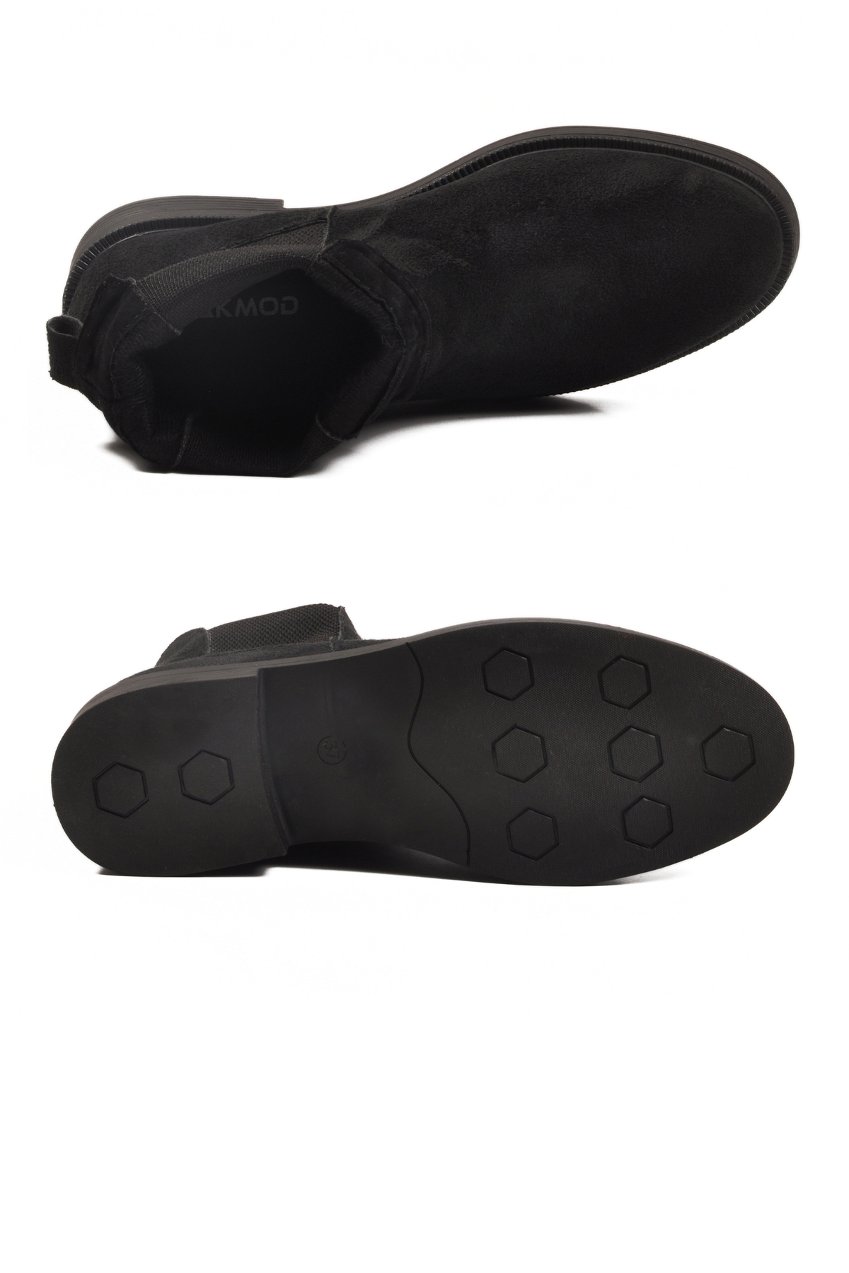 Siyah Süet Polarlı Kolay Giyilebilir Kaymaz Kadın Chelsea Bot 284097 Z - Görsel 6