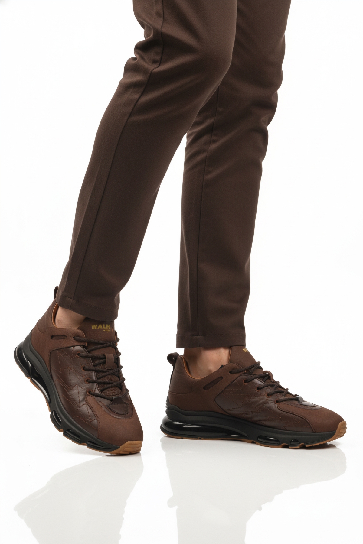 Kahve Bağcıklı Hakiki Deri Erkek Spor Ayakkabı 2623 M - Görsel 2