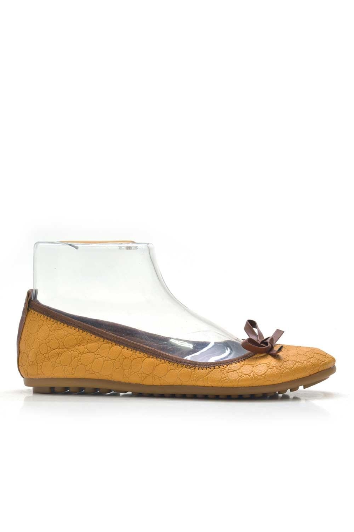 Sarı Fiyonklu Kadın Babet - Çantalı - Görsel 4