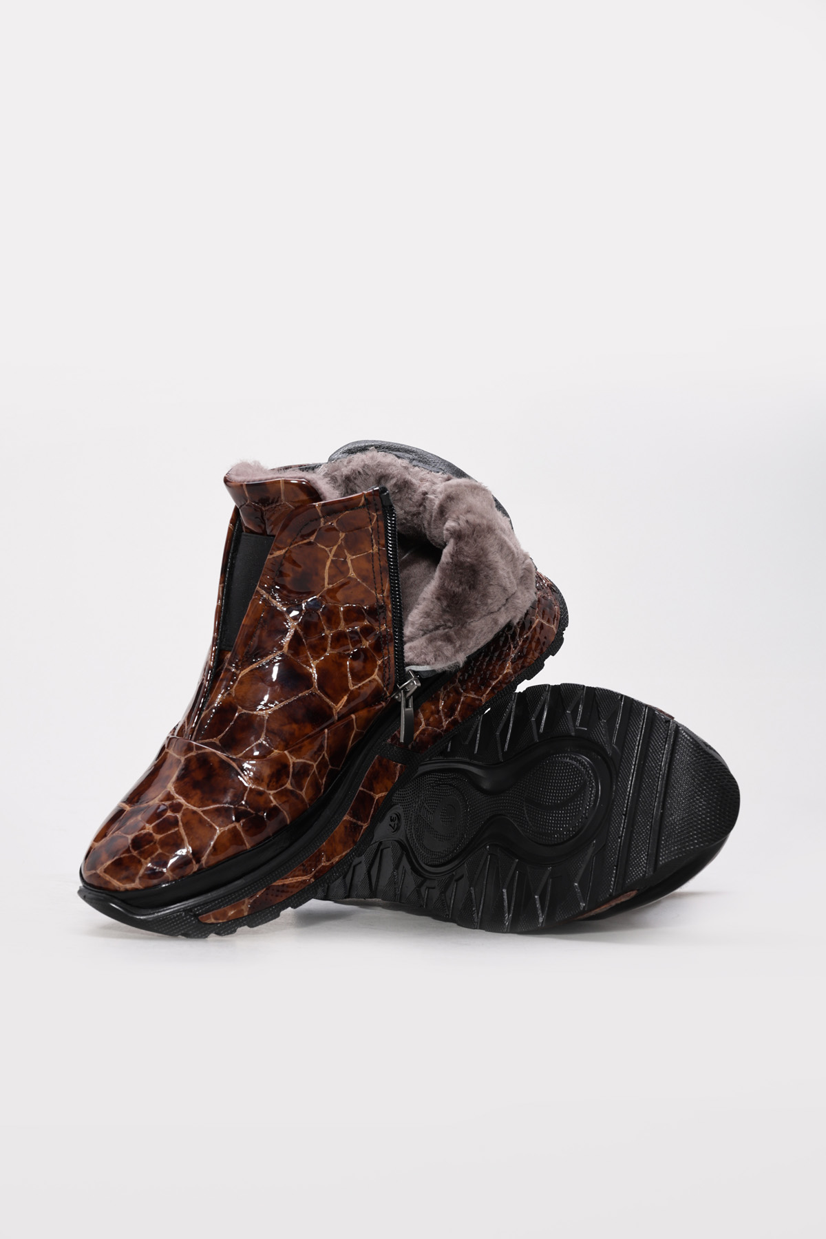 Hakiki Deri Kürklü Kadın Klasik Bot 254KZA120 - Görsel 4