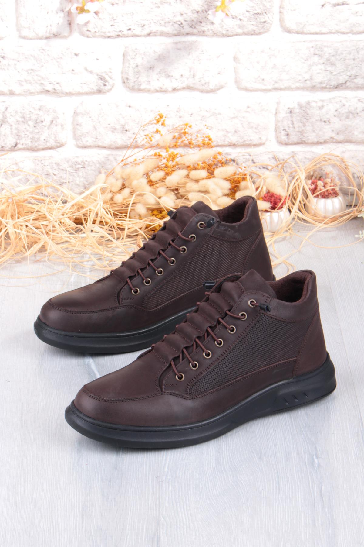 9014 Grezör Rahat Kauçuk Taban Orijinal Hakiki Deri Lastik Bağçıklı Erkek Bot - Görsel 5