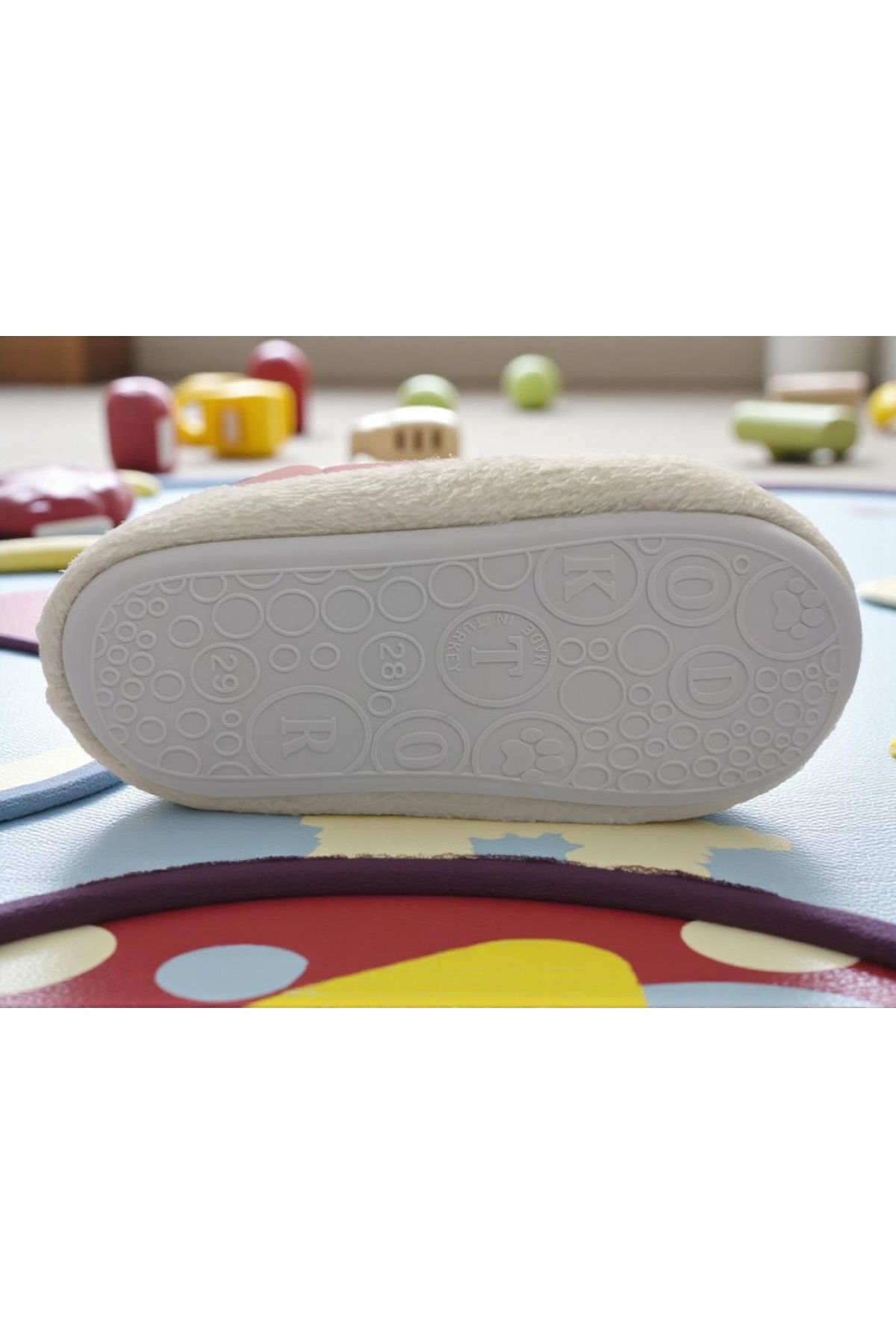 Erkek Çocuk Hayvanlı Kışlık Yumuşacık İçi Yünlü Mavi Ev Pandufu - Görsel 6