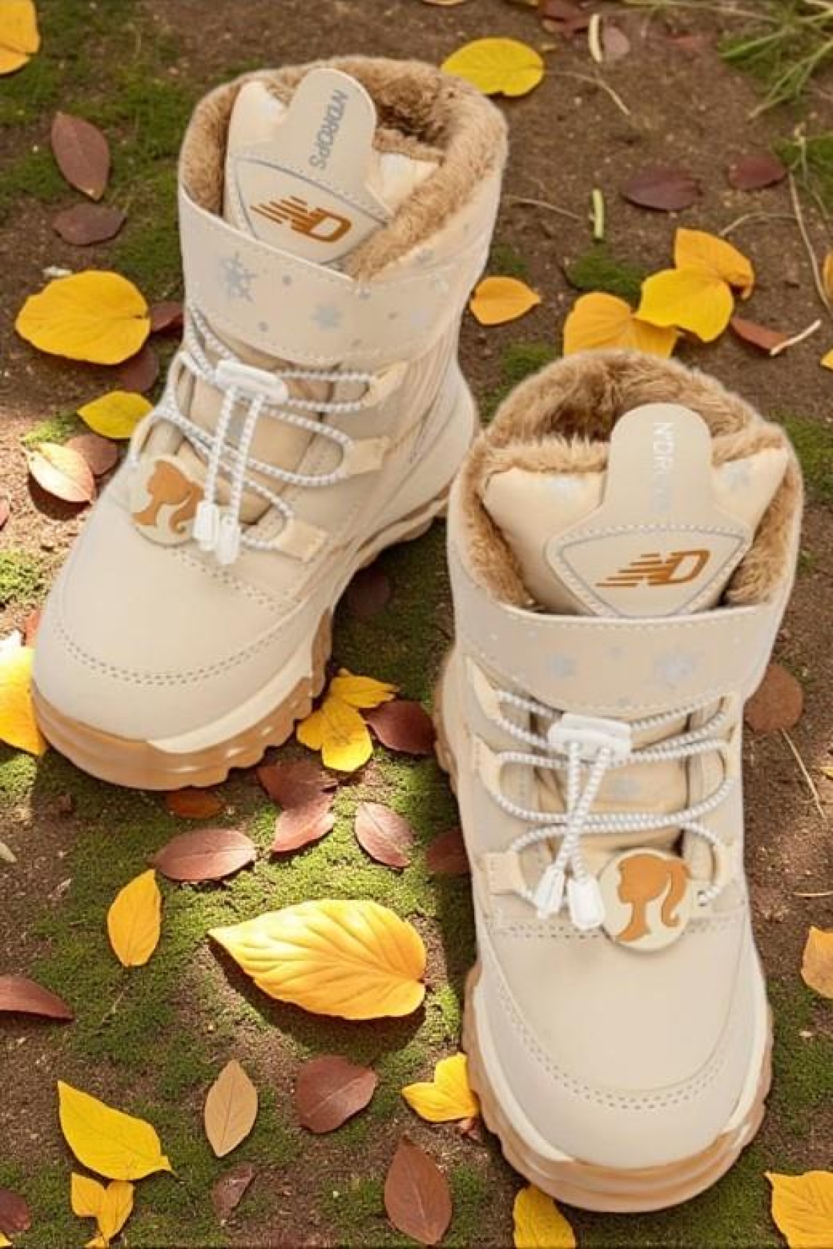 Kız Çocuk Suya Ve Soğuk Havaya Dayanıklı Kaymaz Taban Cırtlı Lacivert Pembe Kar Botu - Görsel 5