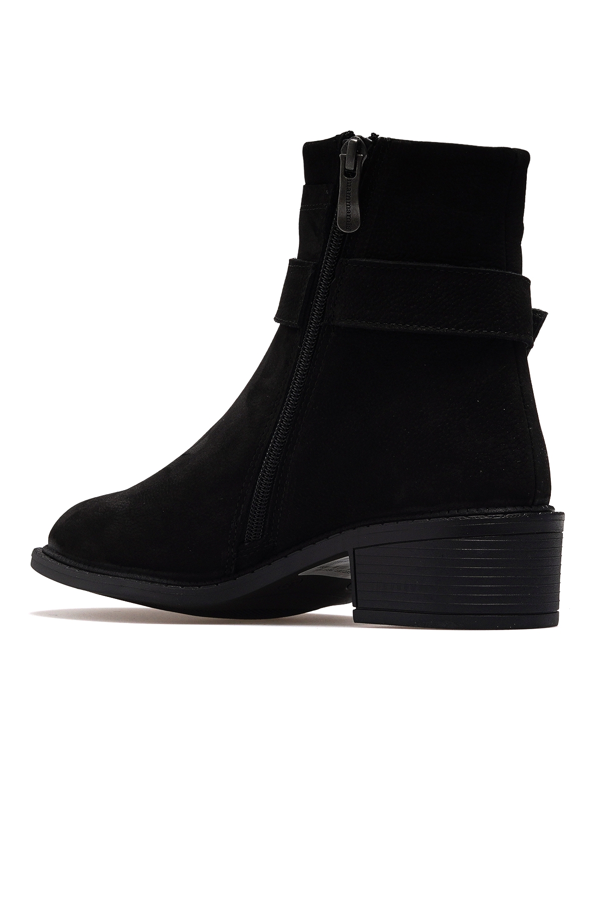 Kadın Hakiki Deri Topuklu Günlük Bot 25k D25kb-8075 Z Siyah Nubuk - Görsel 4