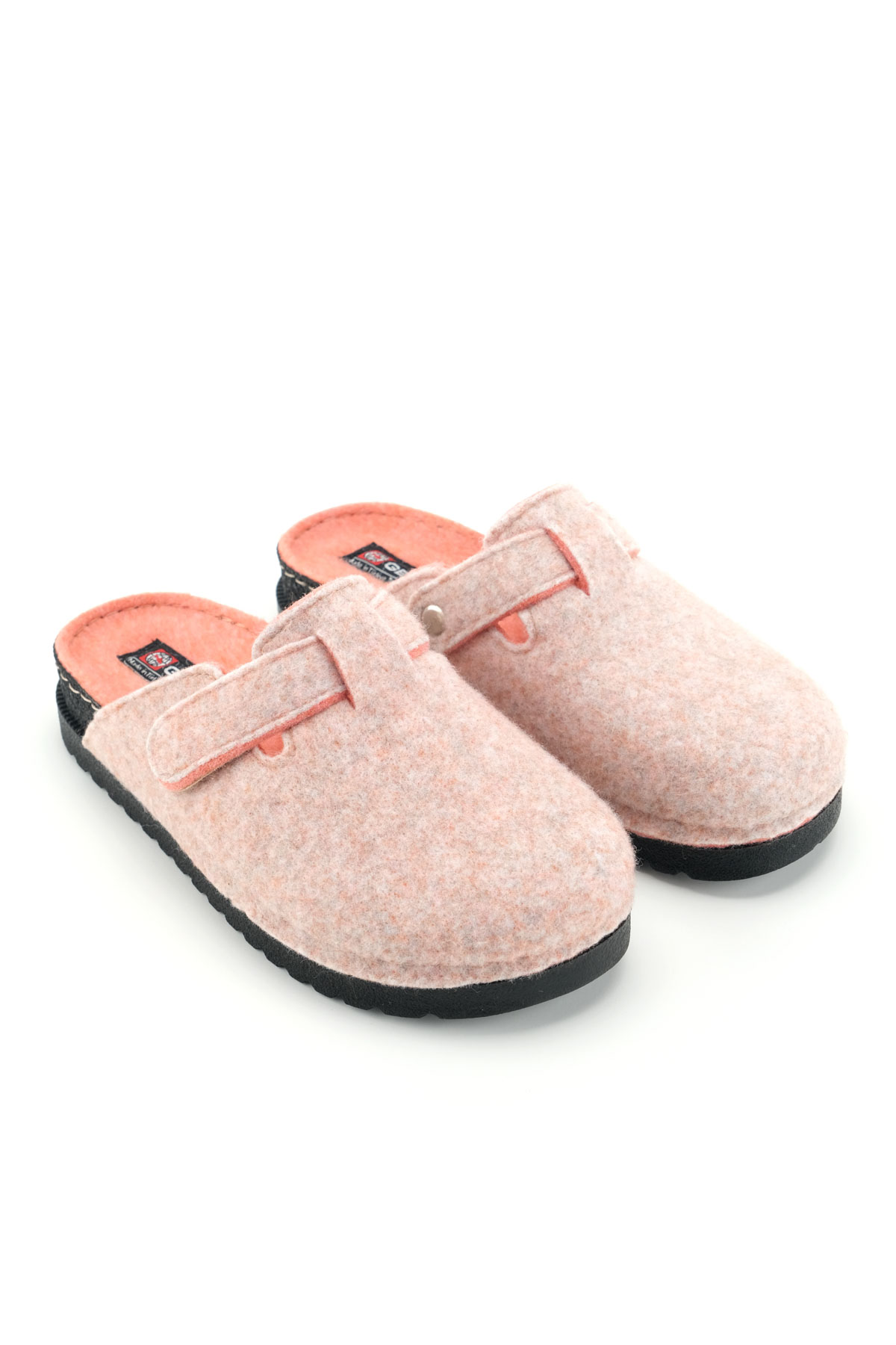 Gezer Gezer Turuncu Kadın Kışlık Rahat Taban Cırtlı Ayarlanabilir Keçe Ev Bahçe Terlik Sandalet & Terlik | Flo Turuncu - 2. görsel