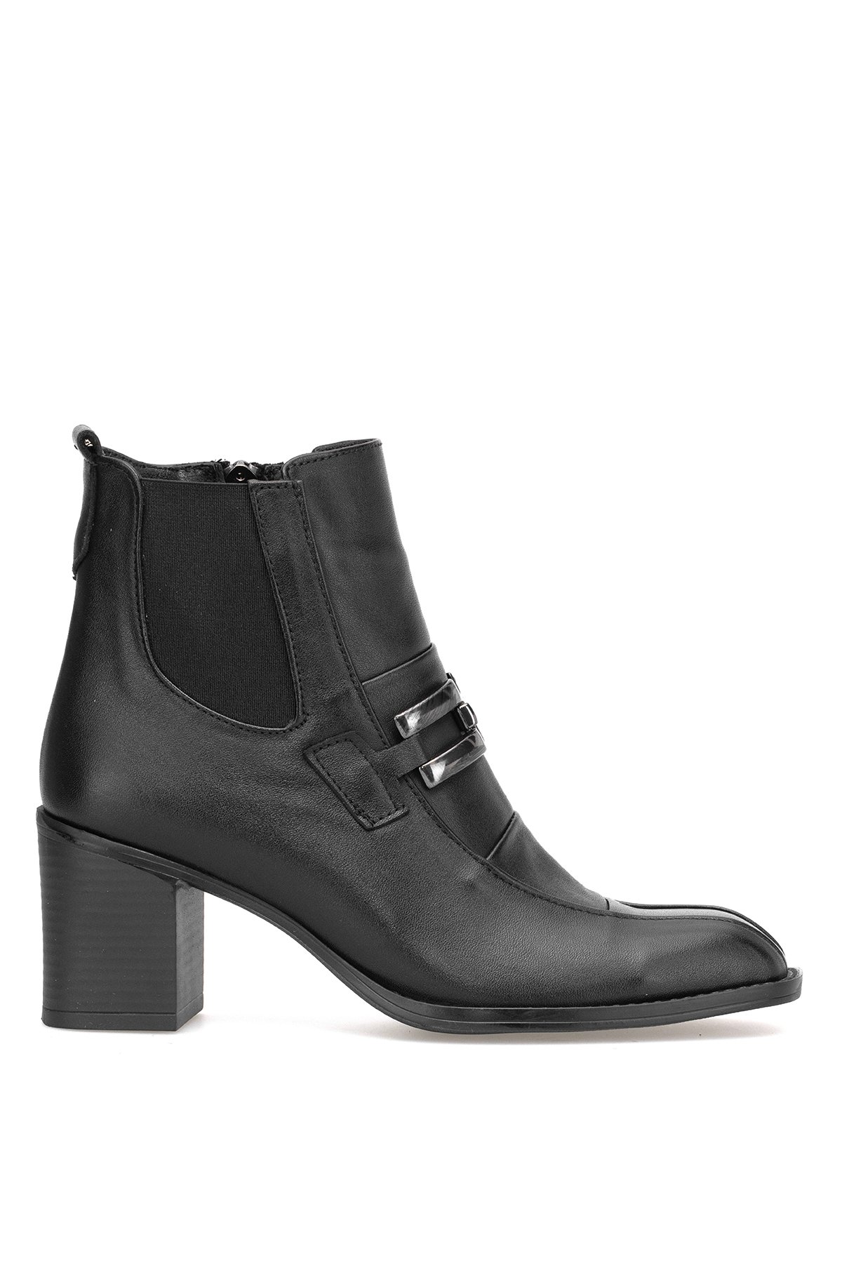 Elit Brivelle Kadın Hakiki Deri Topuklu Bot Siyah - Görsel 2