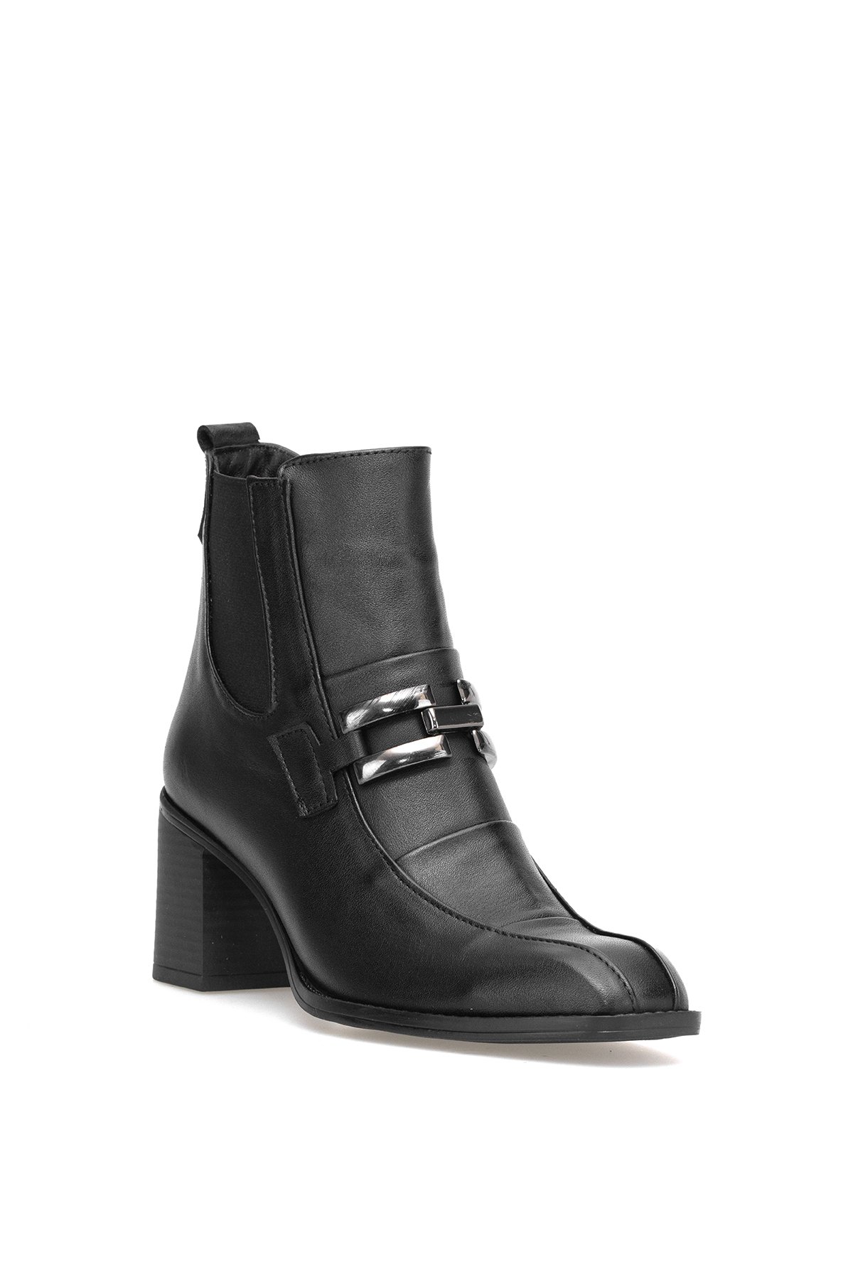 Elit Brivelle Kadın Hakiki Deri Topuklu Bot Siyah - Görsel 3