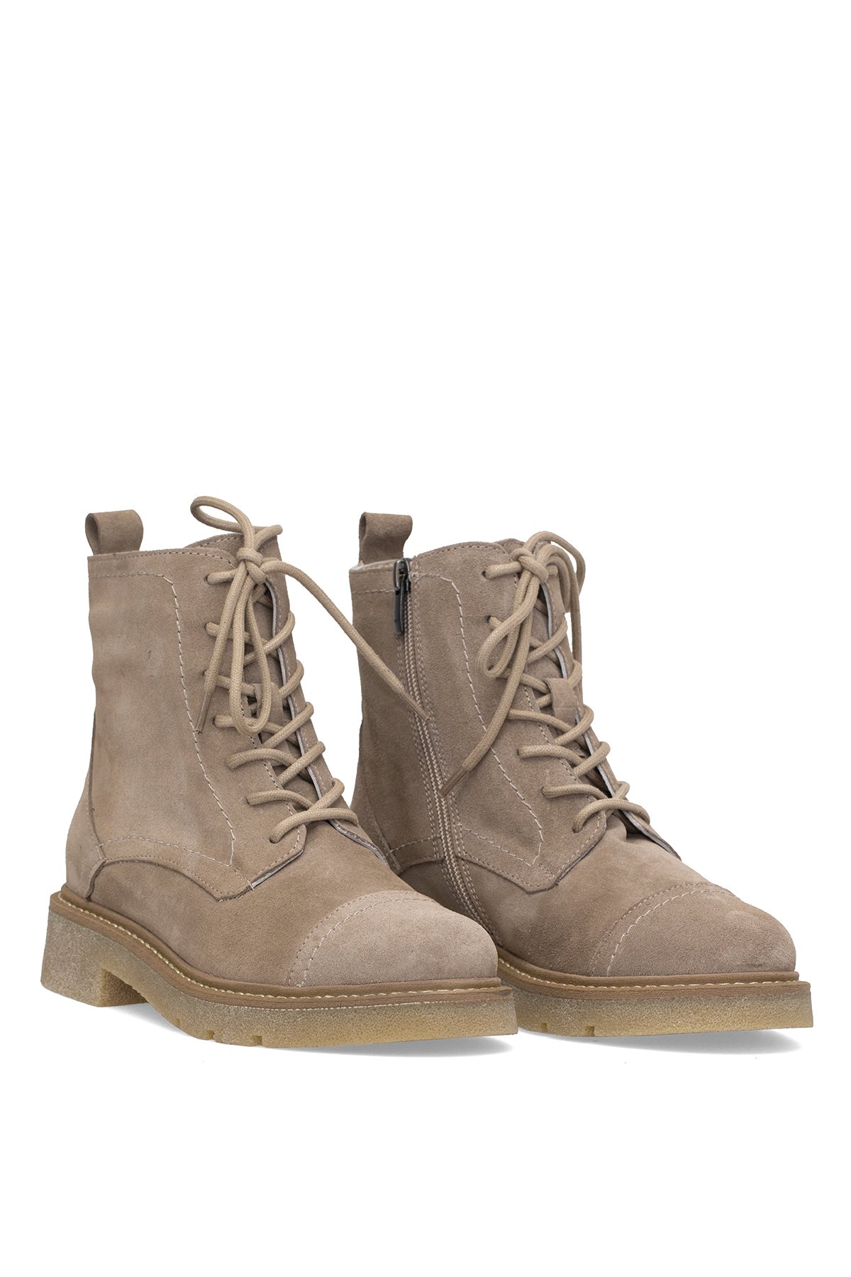 Elit Zorivelle Kadın Hakiki Nubuk Deri Klasik Bot Vizon - Görsel 5