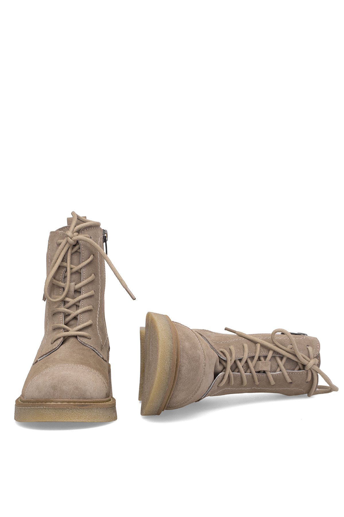 Elit Zorivelle Kadın Hakiki Nubuk Deri Klasik Bot Vizon - Görsel 6