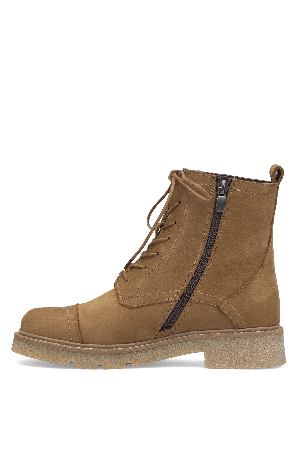 Elit Zorivelle Kadın Hakiki Nubuk Deri Klasik Bot Taba - Görsel 4