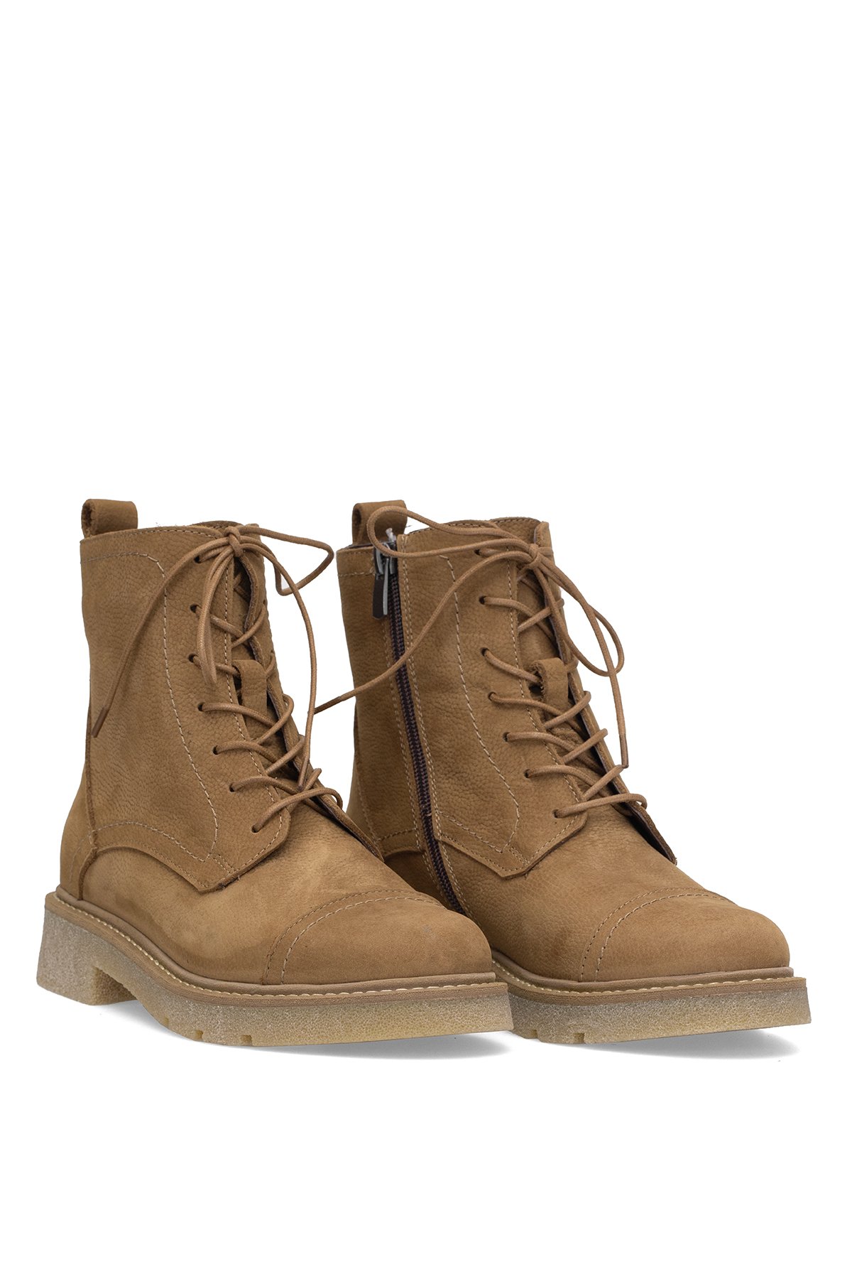 Elit Zorivelle Kadın Hakiki Nubuk Deri Klasik Bot Taba - Görsel 5