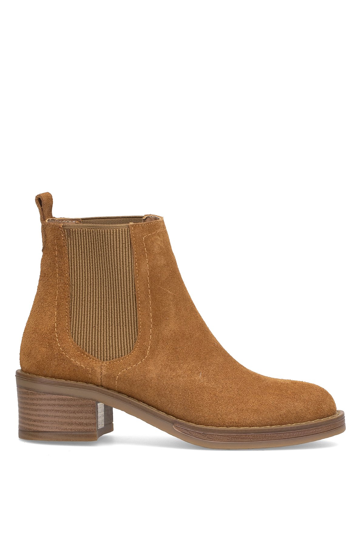 Elit Evelindra Kadın Hakiki Süet Deri Chelsea Bot Taba - Görsel 2