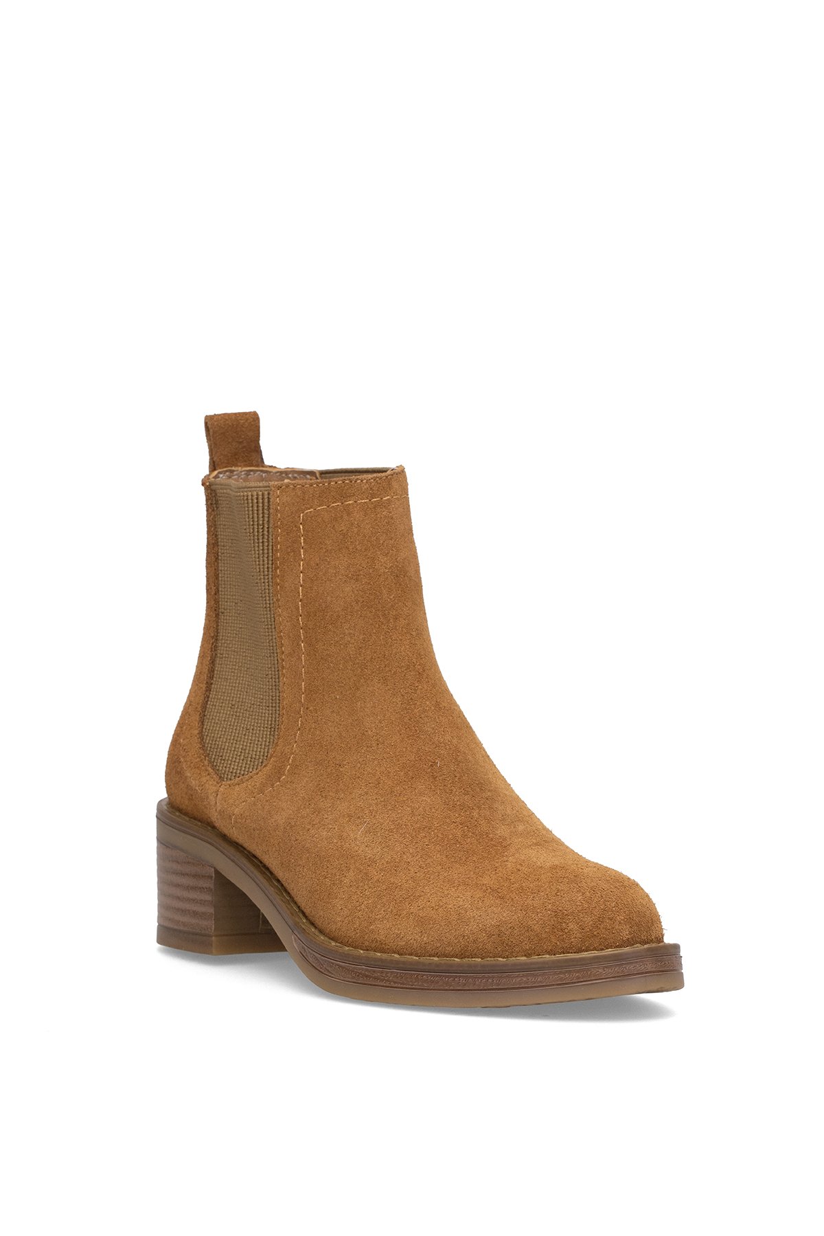 Elit Evelindra Kadın Hakiki Süet Deri Chelsea Bot Taba - Görsel 3