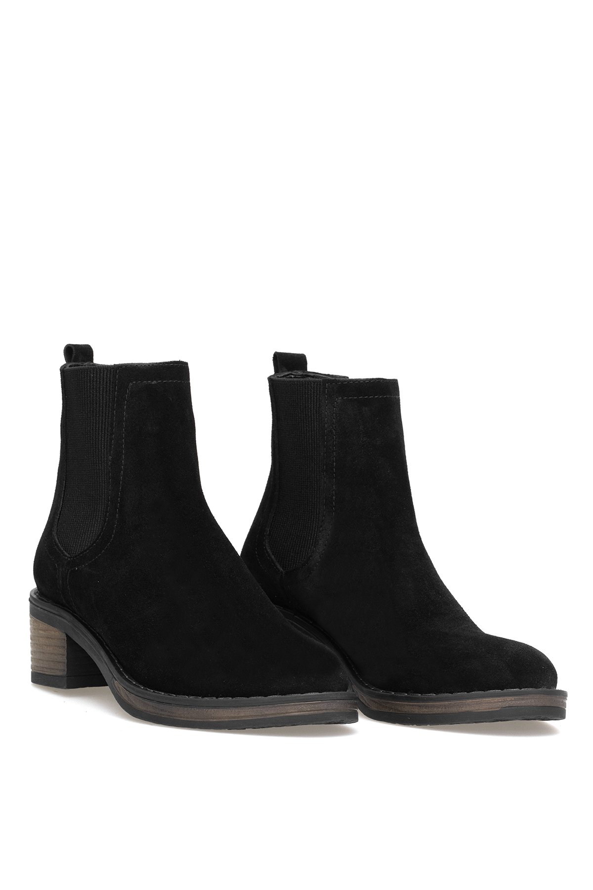 Elit Evelindra Kadın Hakiki Süet Deri Chelsea Bot Siyah - Görsel 5