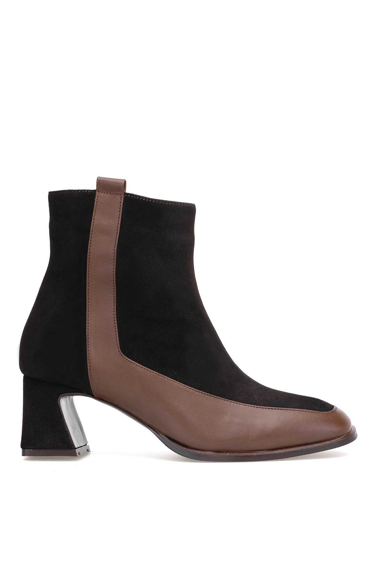 Elit Cordelia Kadın Hakiki Rugan Deri Klasik Topuklu Bot Kahverengi - Görsel 2