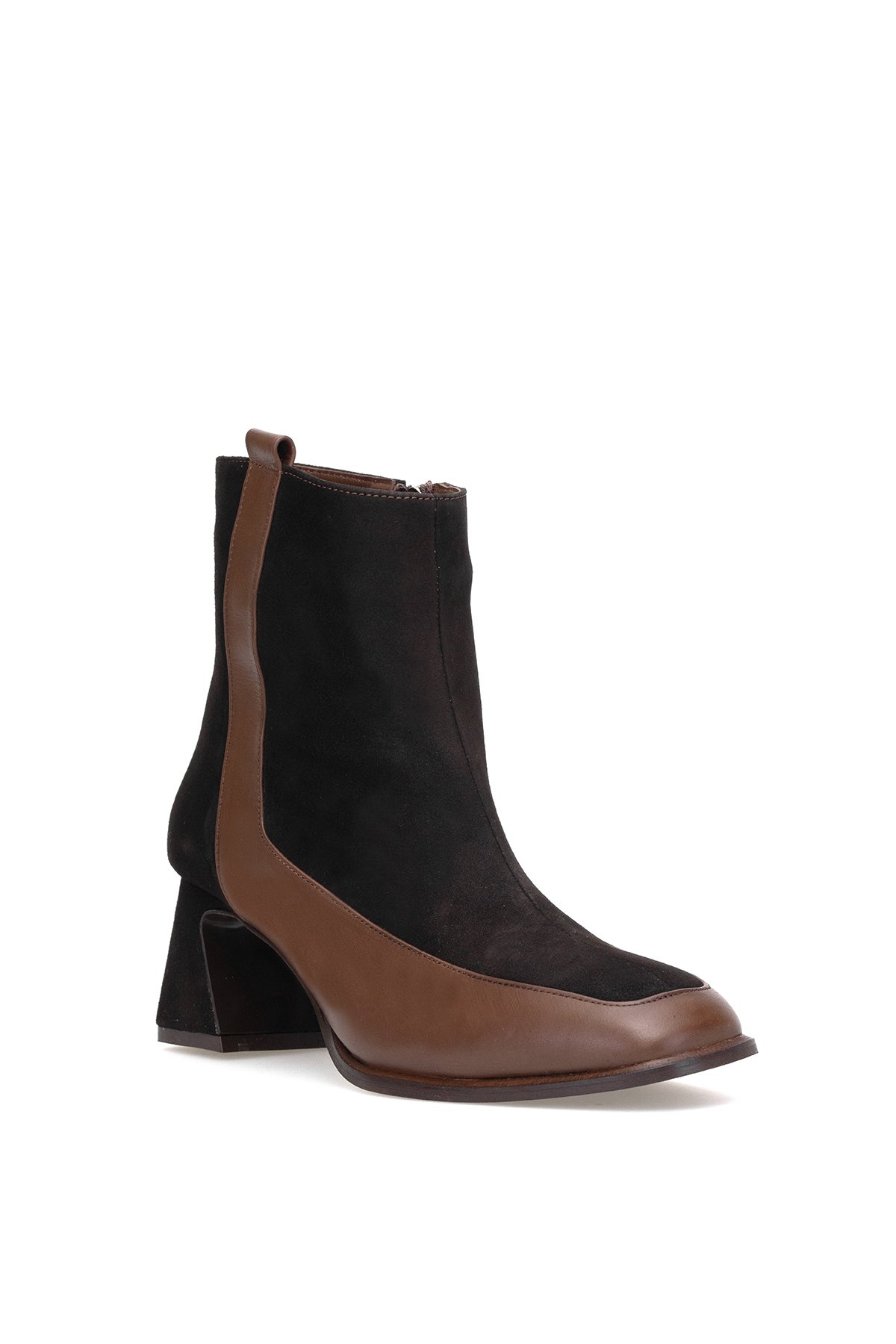 Elit Cordelia Kadın Hakiki Rugan Deri Klasik Topuklu Bot Kahverengi - Görsel 3