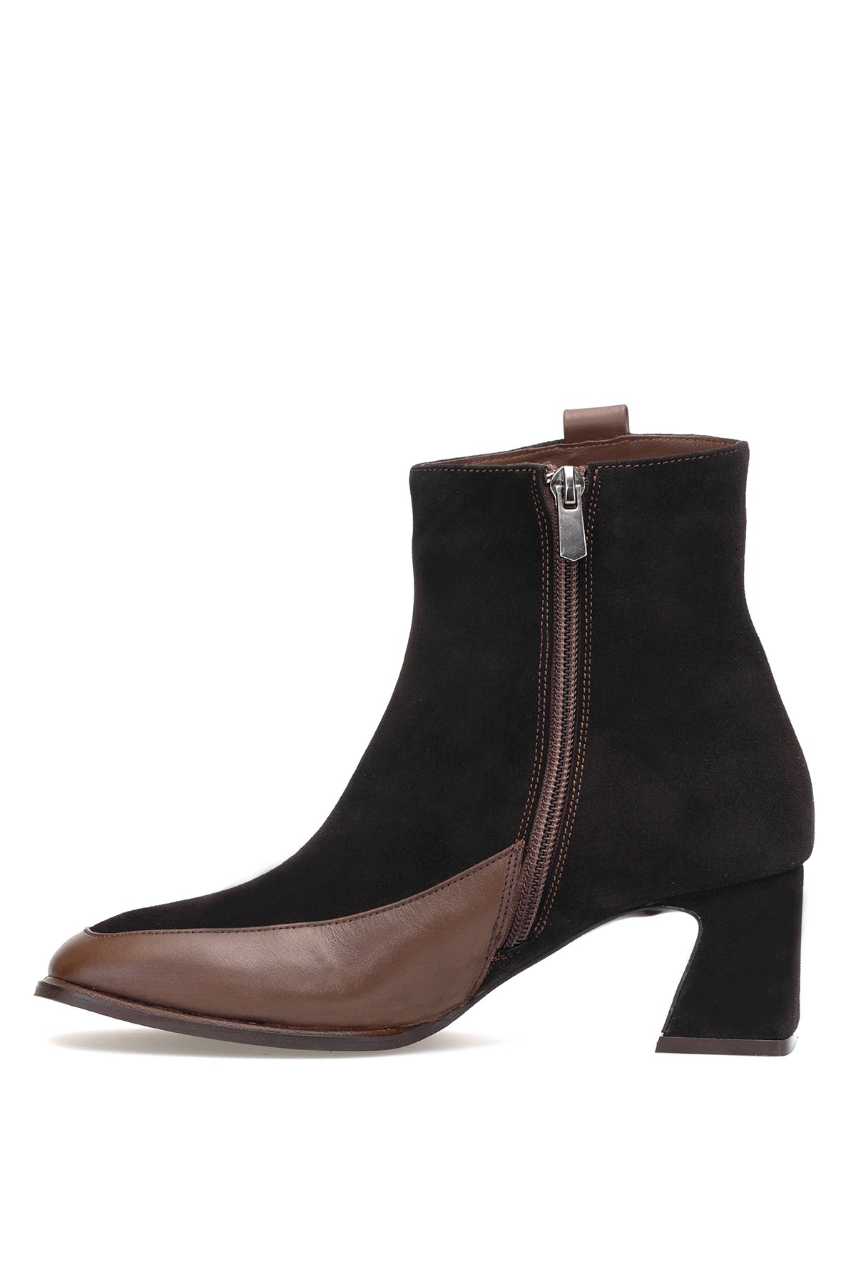 Elit Cordelia Kadın Hakiki Rugan Deri Klasik Topuklu Bot Kahverengi - Görsel 4