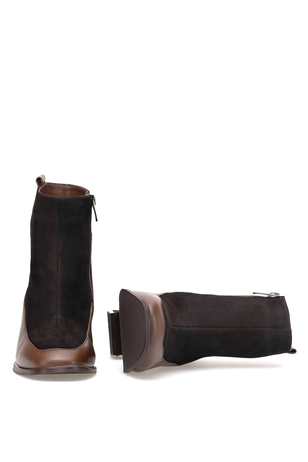 Elit Cordelia Kadın Hakiki Rugan Deri Klasik Topuklu Bot Kahverengi - Görsel 6