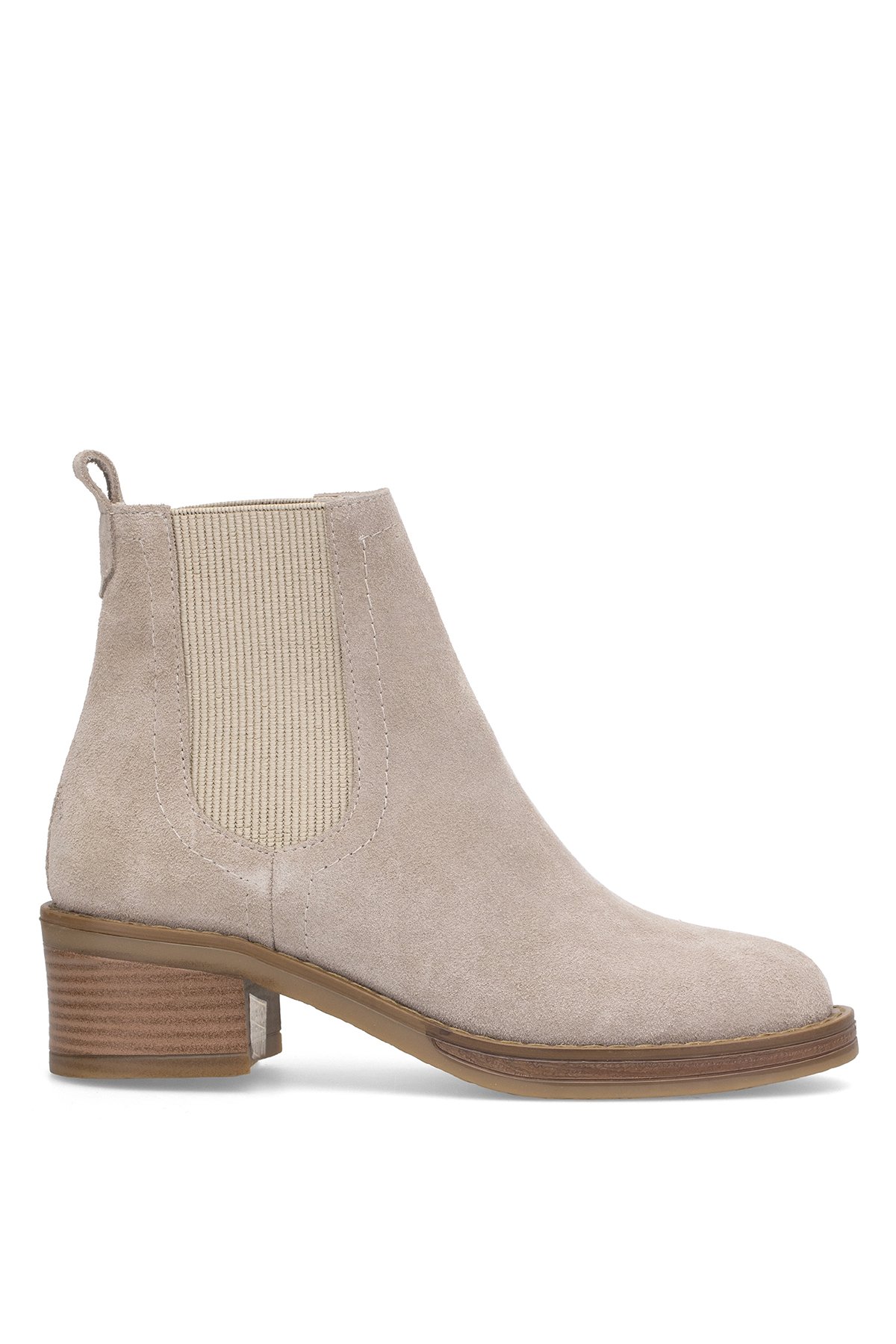 Elit Evelindra Kadın Hakiki Süet Deri Chelsea Bot Bej - Görsel 2