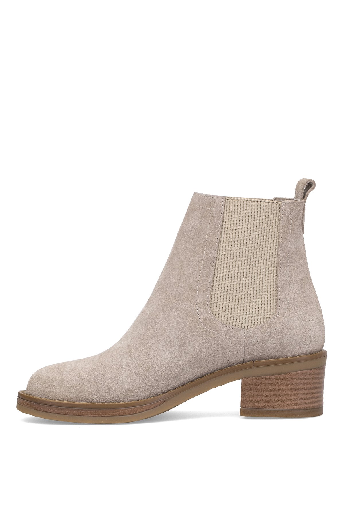 Elit Evelindra Kadın Hakiki Süet Deri Chelsea Bot Bej - Görsel 4